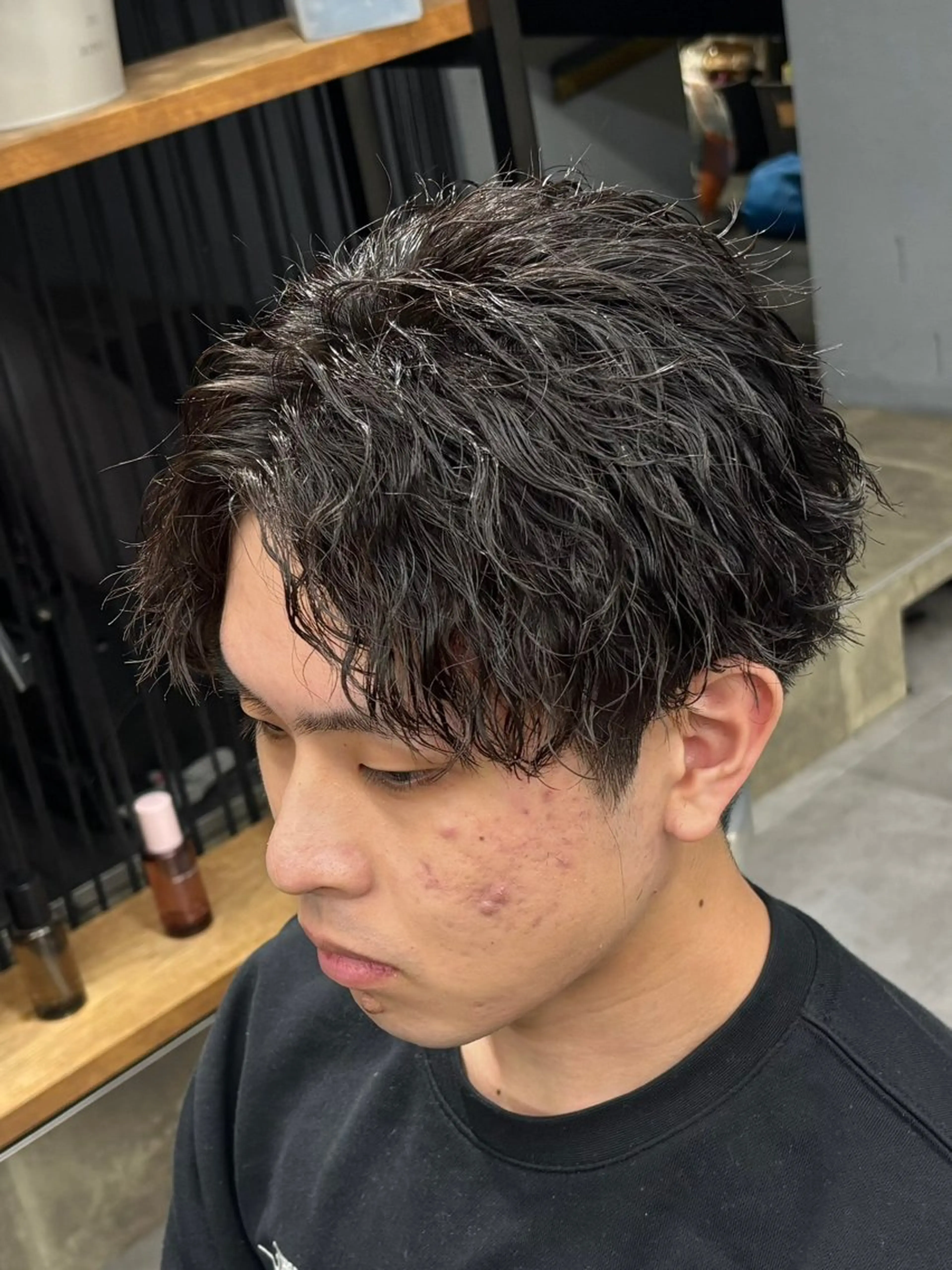 【🌀縦落ちパーマならこれ🌀】メンズカット+⚡️縦落ちパーマ⚡️【ツイスパ/縦落ちパーマ/ツイストパーマ】の写真