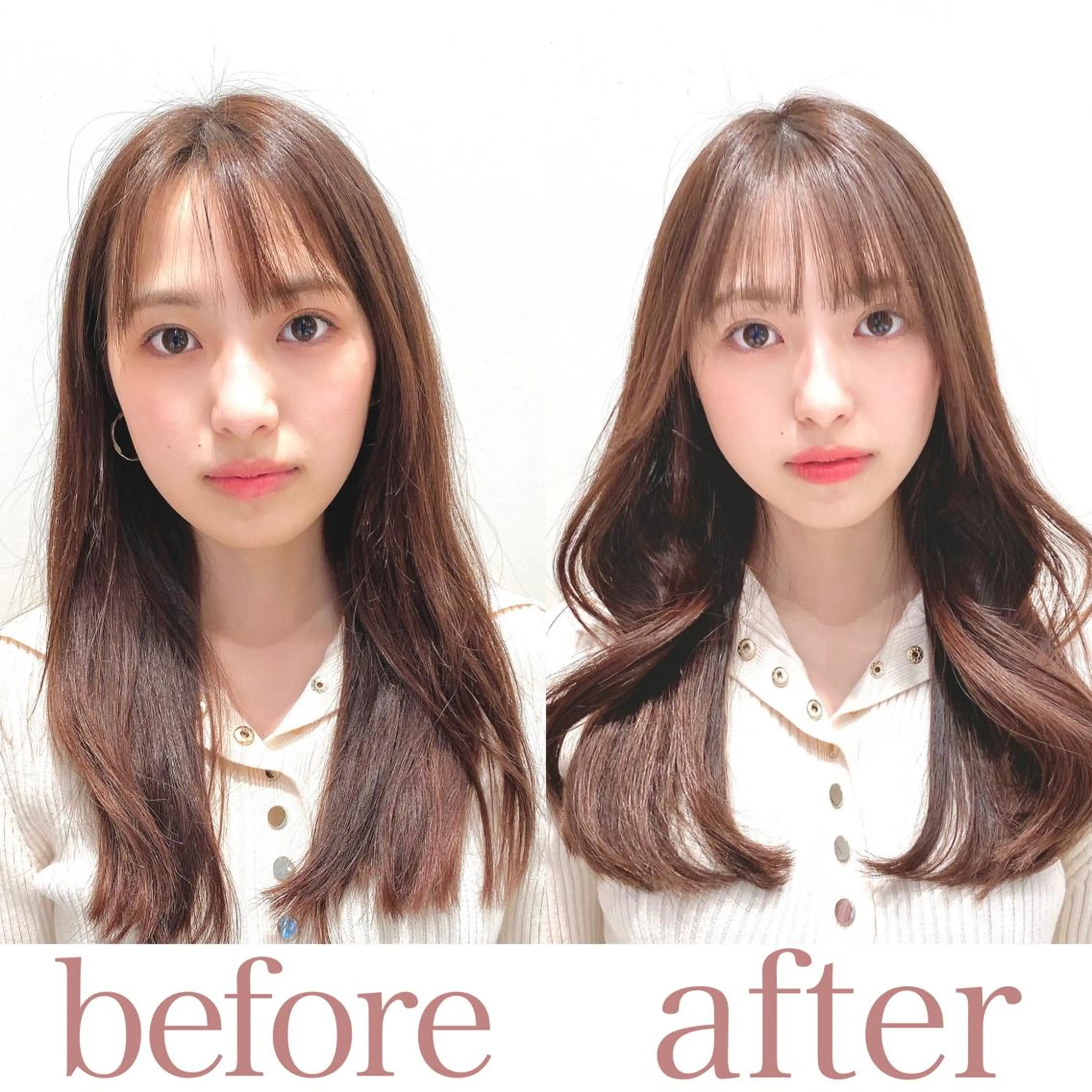 セミロング カット ヘアカラー トリートメント 韓国くびれレイヤー 🇰🇷はづきのヘアスタイル