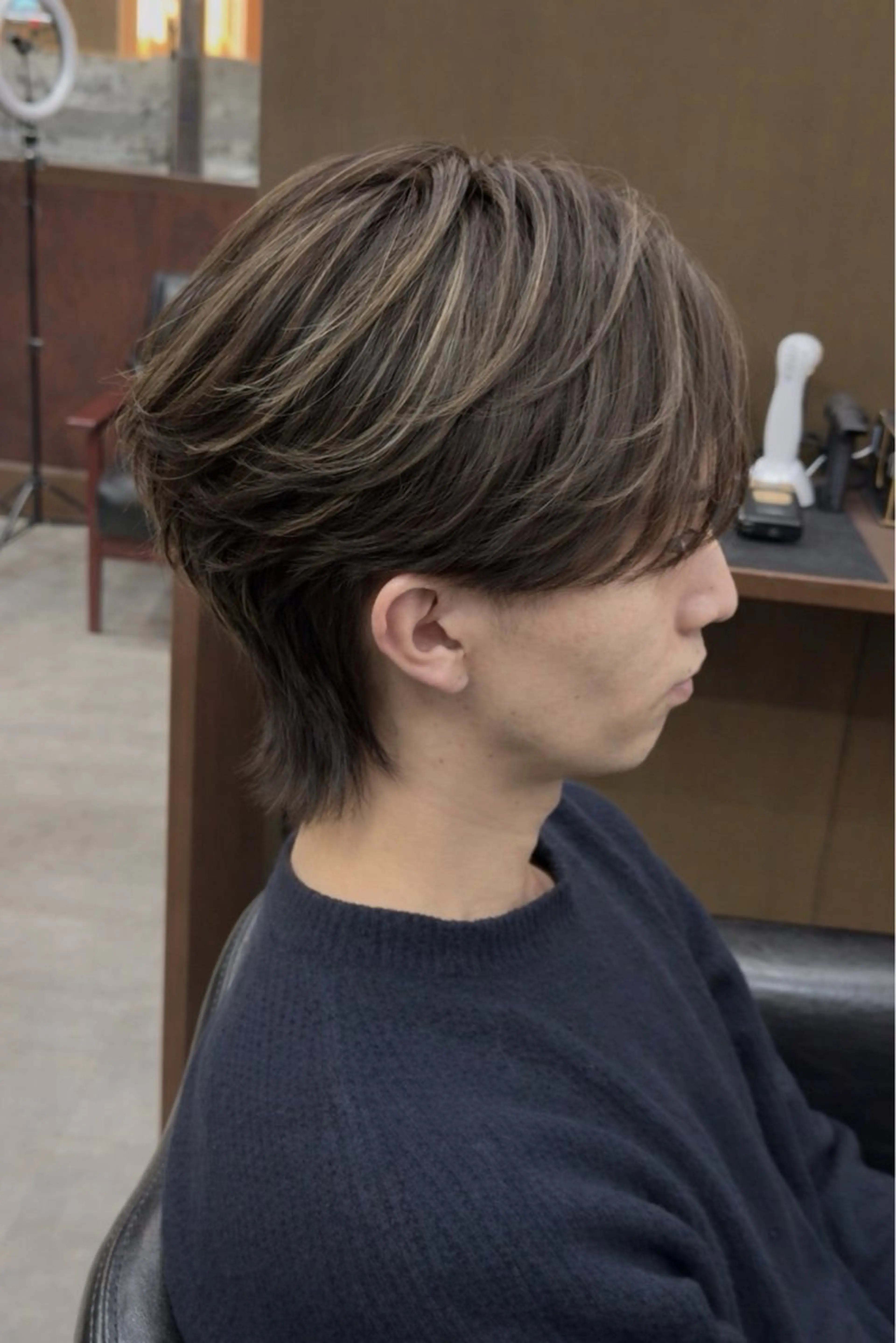 ショート ハイライト ウルフカット カット ヘアカラー ran・rukone所属・藤中 隆悟のヘアスタイル