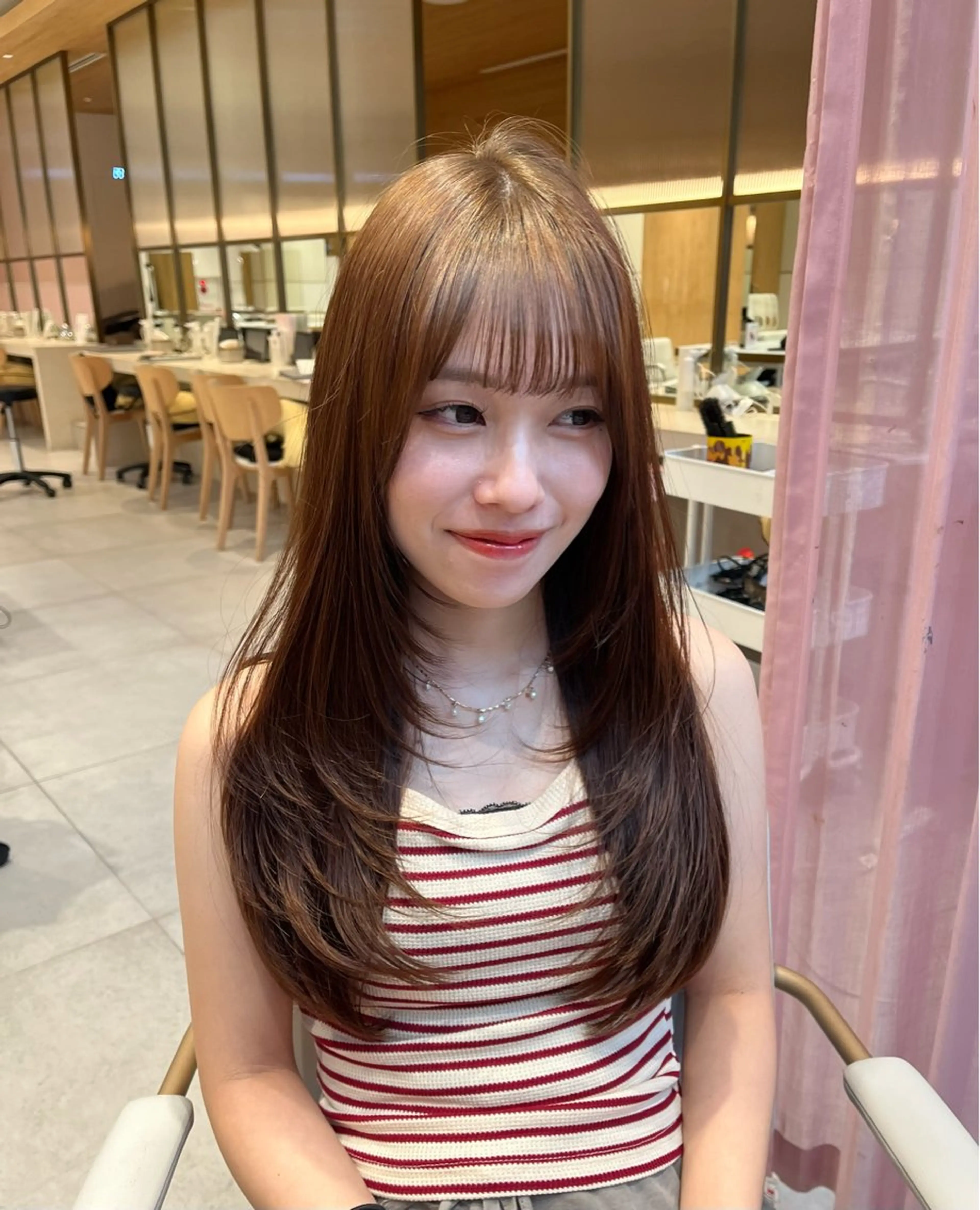 ロング 透明感カラー/似合わ せ前髪/柴田礼空のヘアスタイル