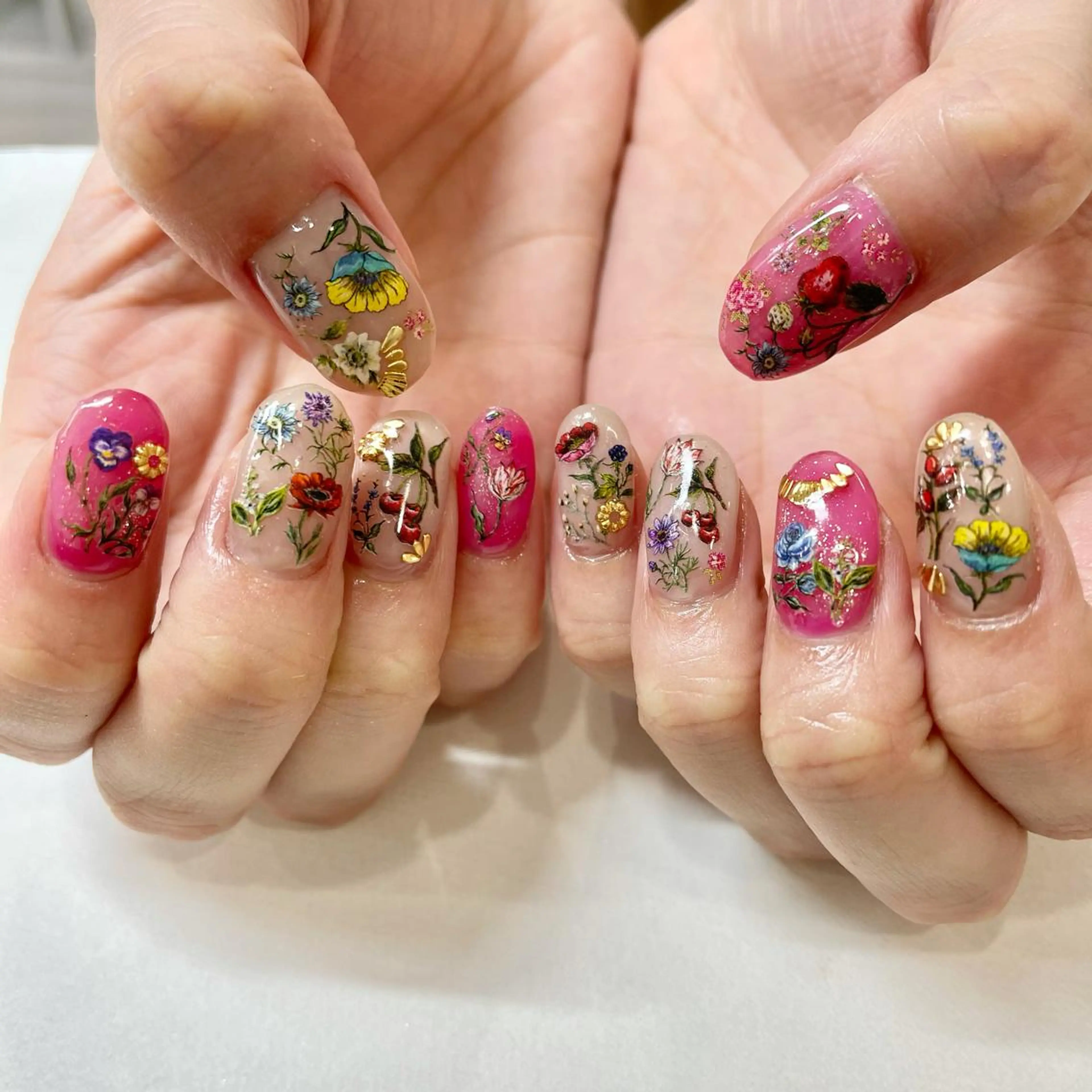 ネイル フラワーネイル 🎀AYAKO 🎀中韓ネイルのネイルデザイン