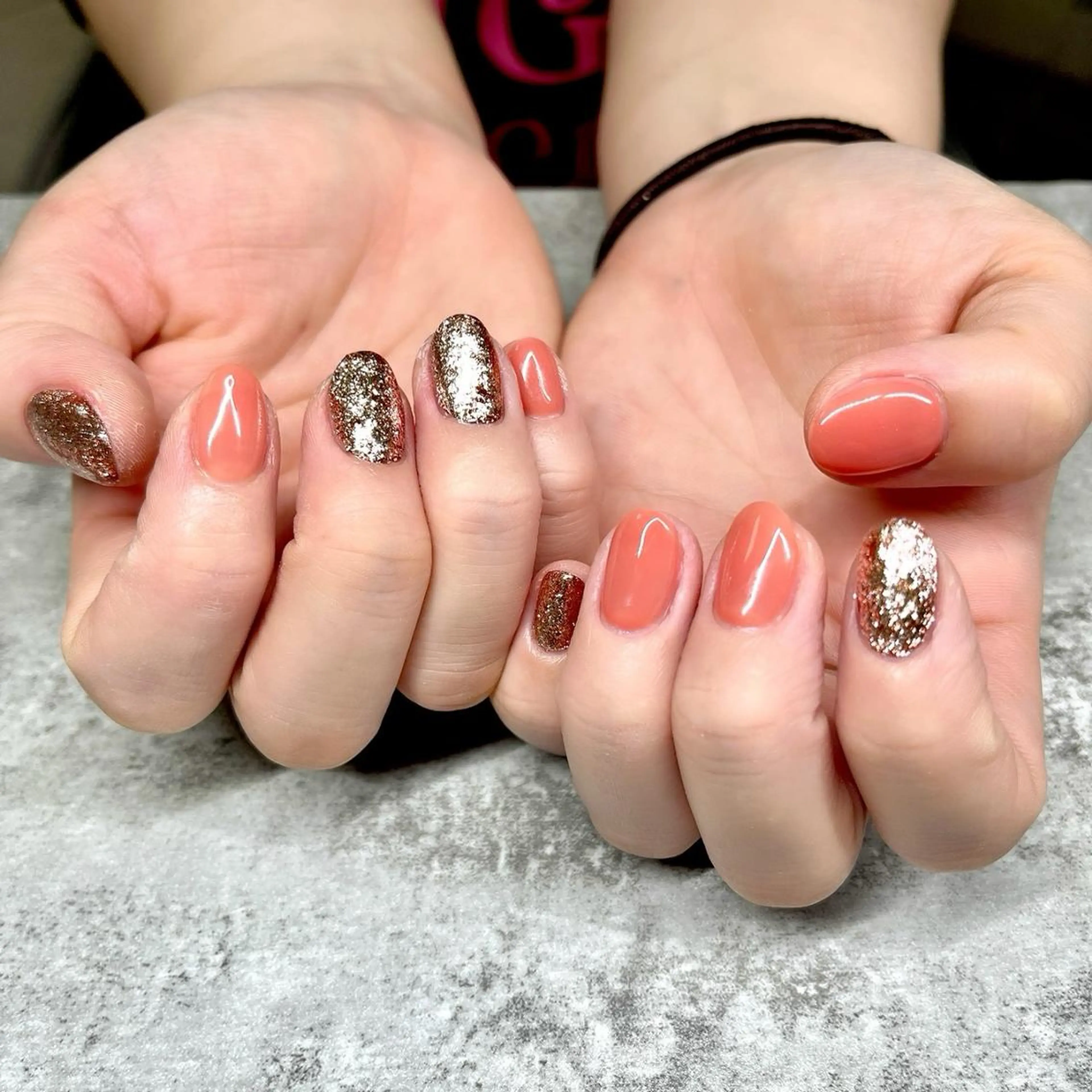 ネイル オーロラネイル ボルドー クリアネイル フラッシュネイル フットネイル Rabe nail ラーベネイルのネイルデザイン