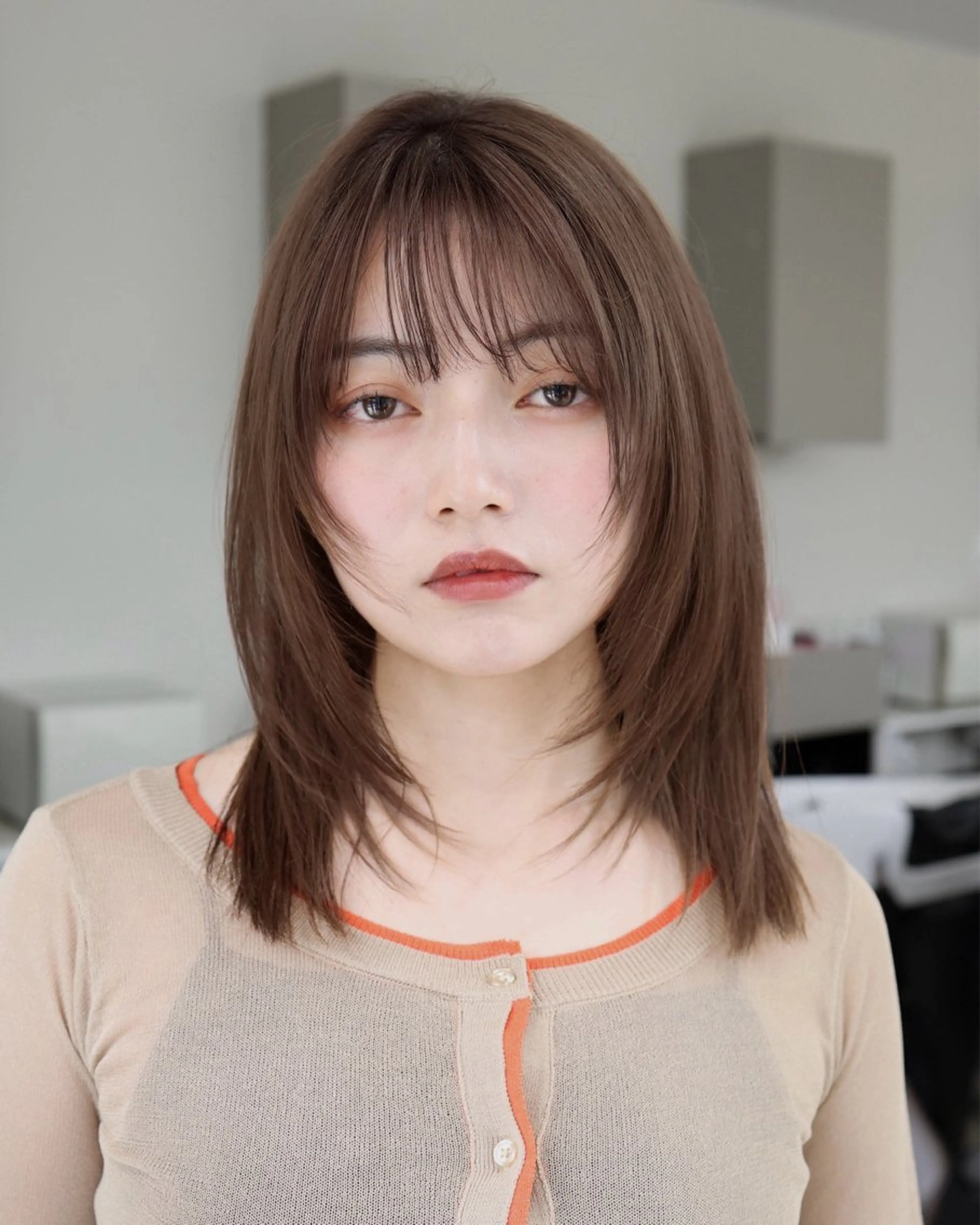 ミディアム カラー カット ヘアカラー トリートメント 後藤 愛美/レイヤーカットのヘアスタイル