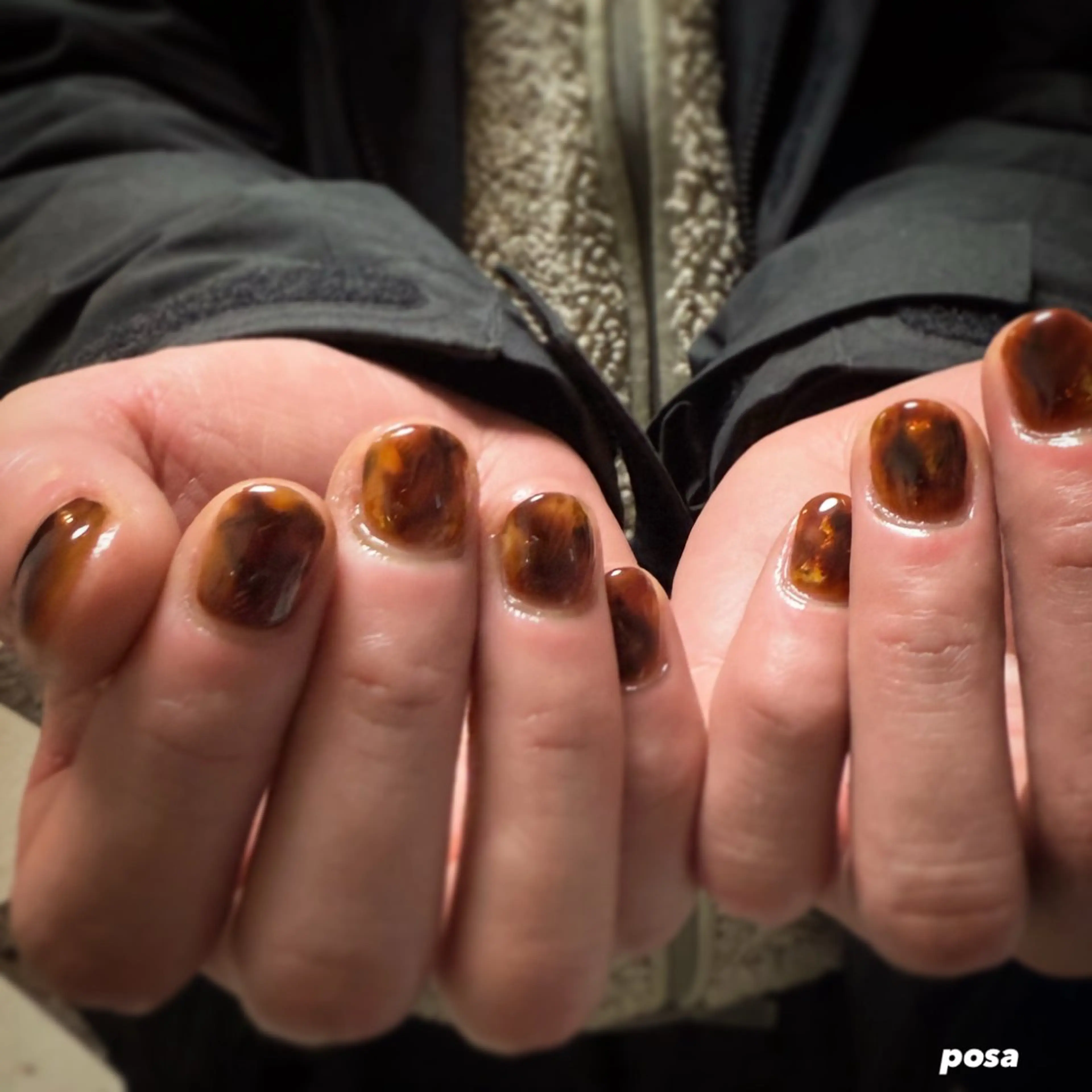 ネイル べっ甲ネイル メンズネイル シンプルネイル ハンドネイル posa nail モエミのネイルデザイン