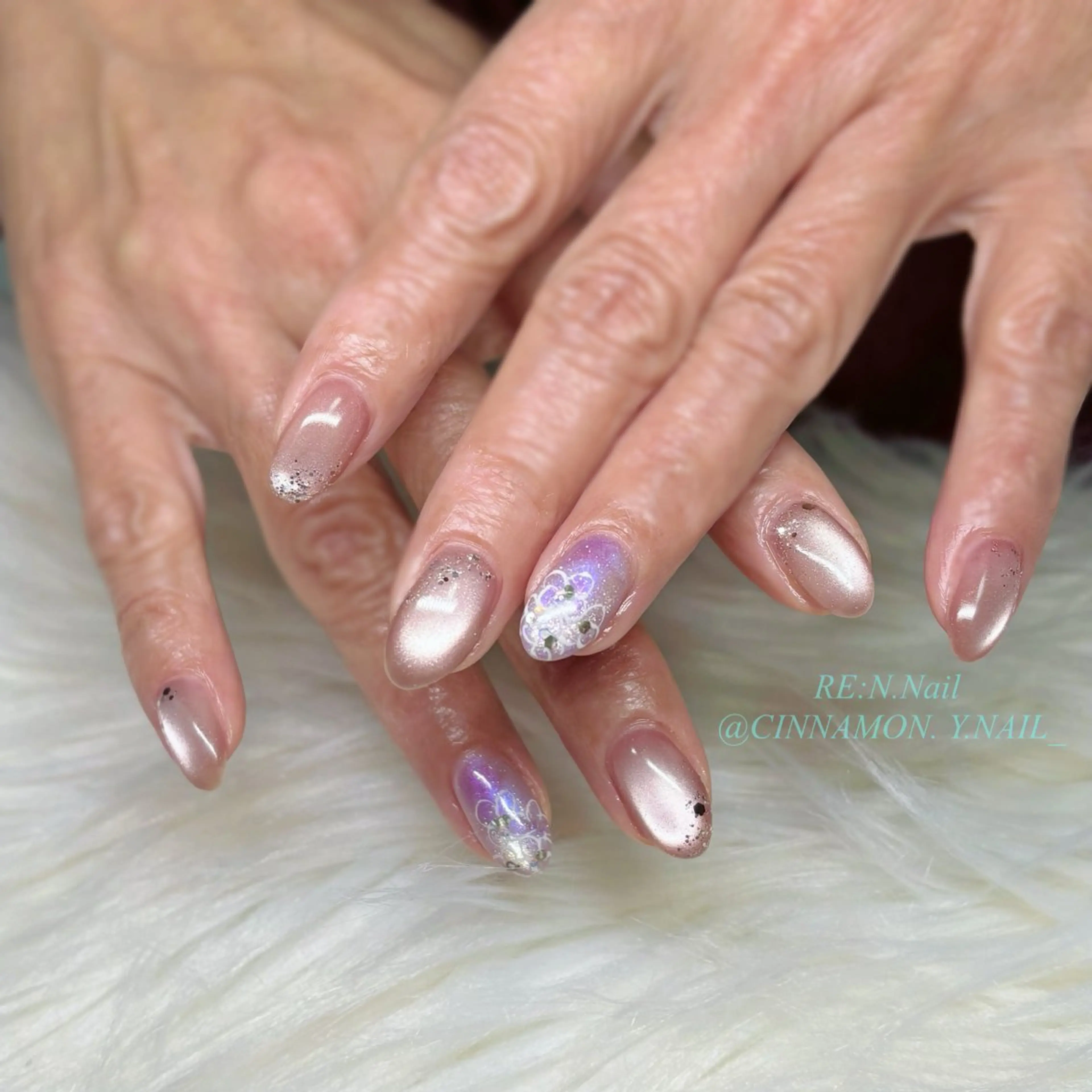 ネイル ハンドネイル Yuna🩵 RE:N.Nailのネイルデザイン