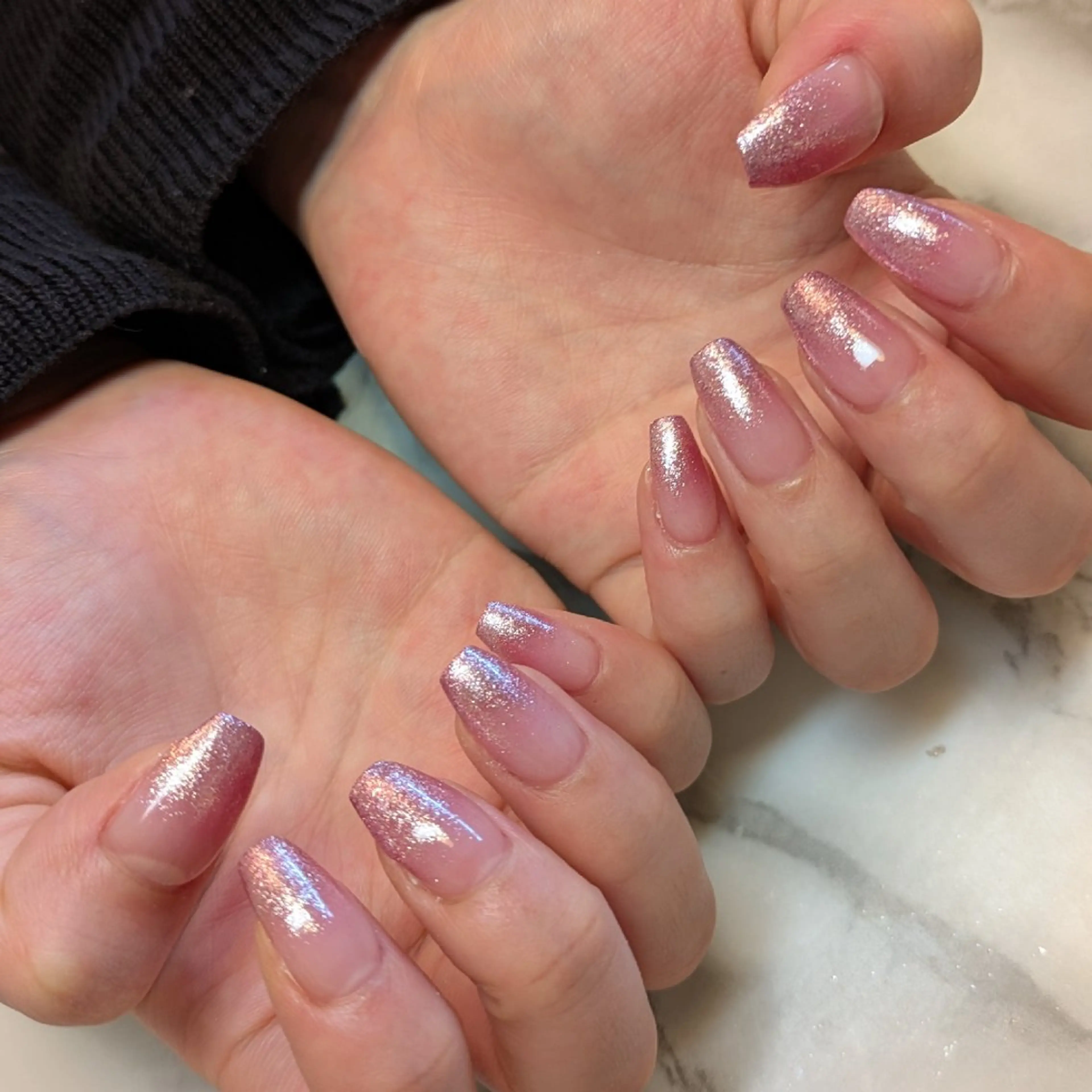 ネイル ラメ(グリッター) ラメグラデーション ジェヌインネイル 河内のネイルデザイン