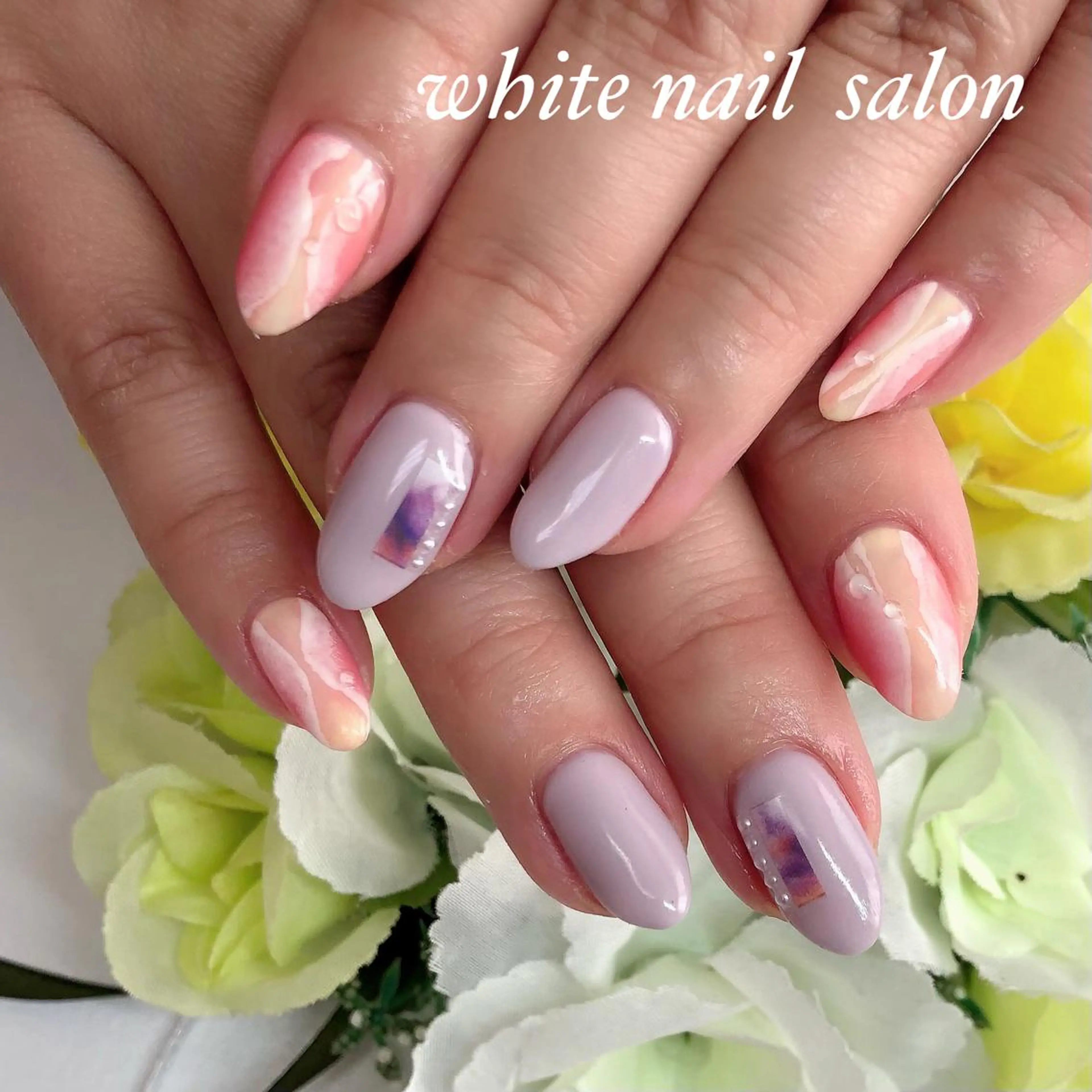 ネイル アートネイル フレンチネイル ジェルネイル ハードジェル 持ち込み ハンドネイル white nail salonのネイルデザイン