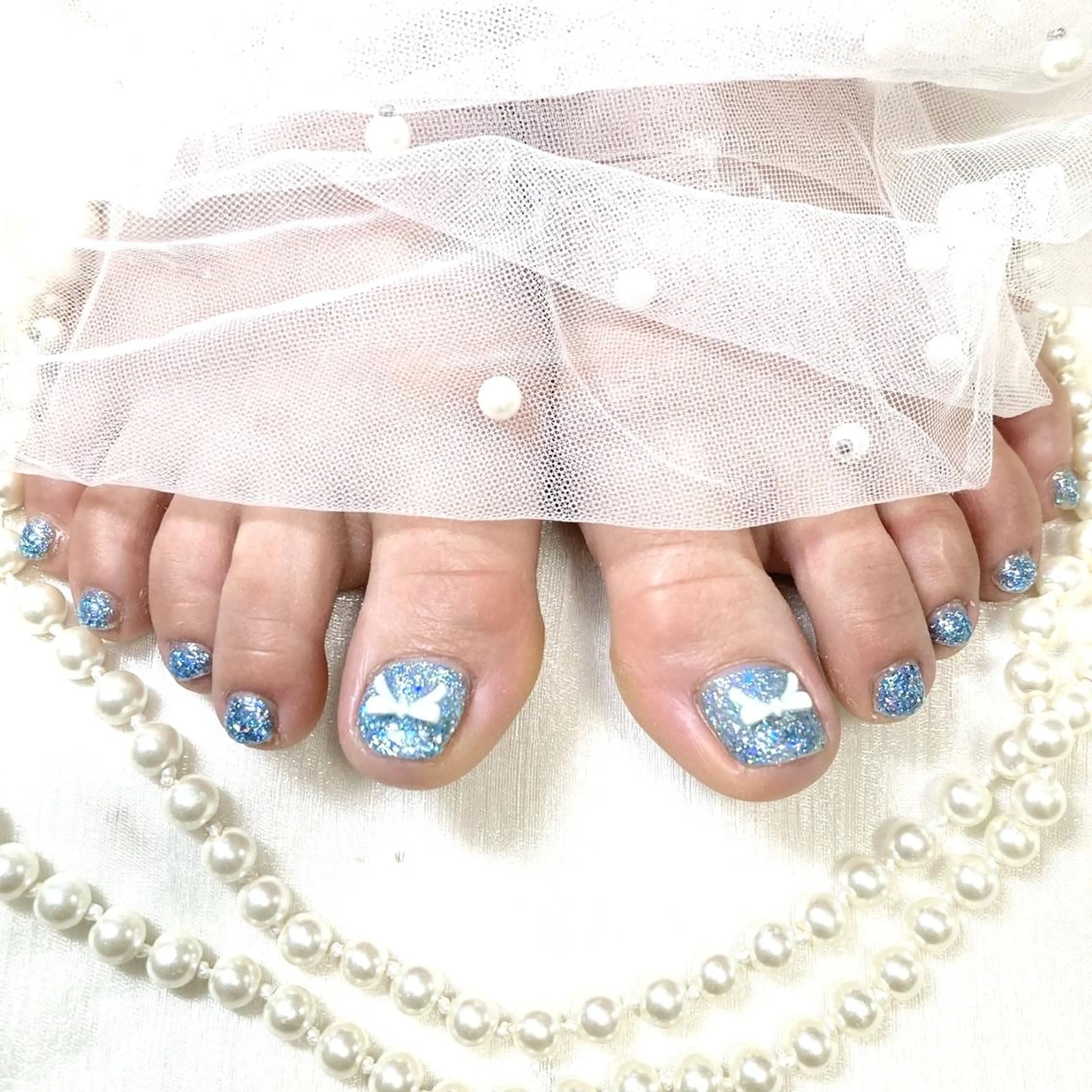 練習モデル募集🩵☆フットオフありワンカラーネイル🩵の写真