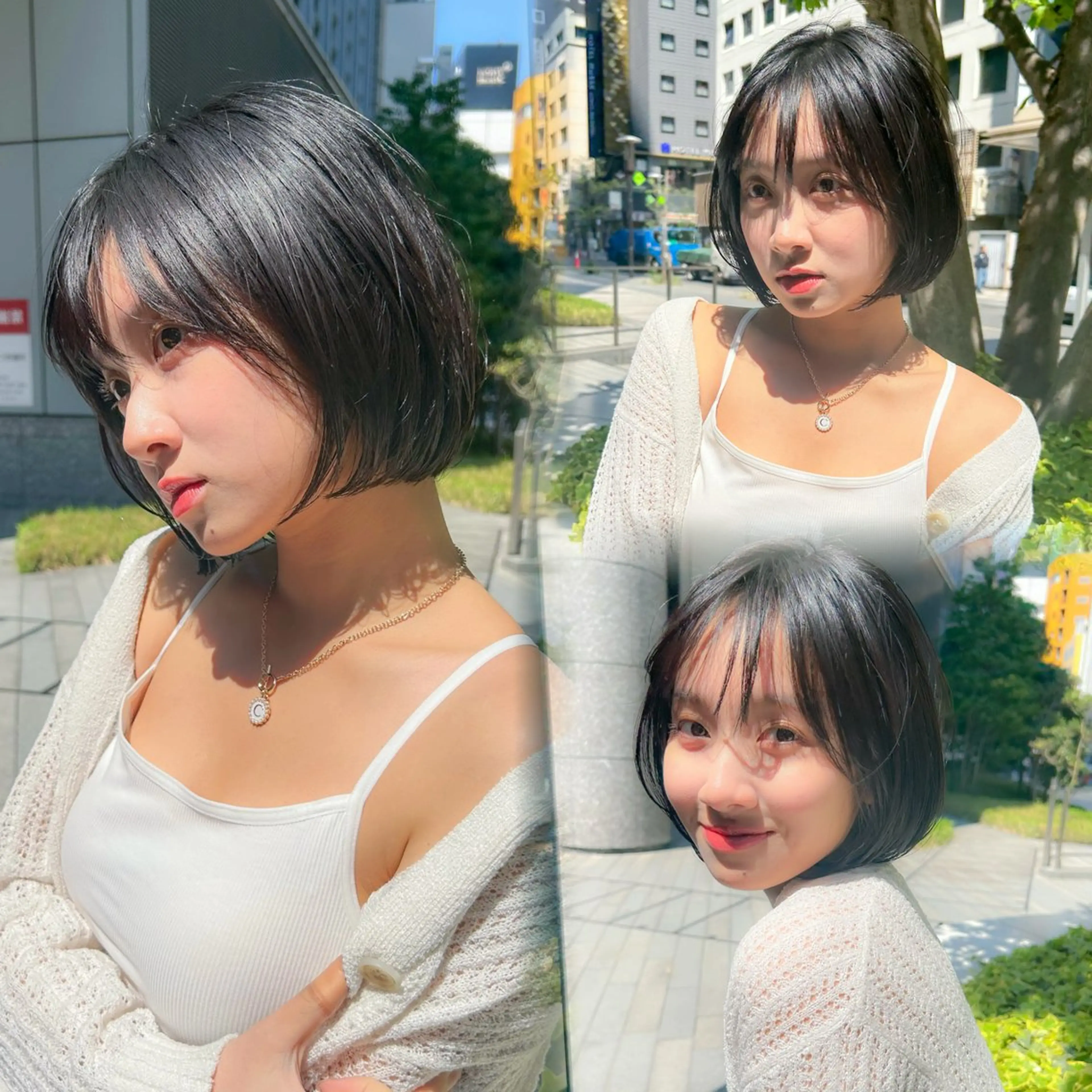 ショート カラー 似合わせカット 顔周りレイヤー/ボブ 銀座✨中野まさひろのヘアスタイル