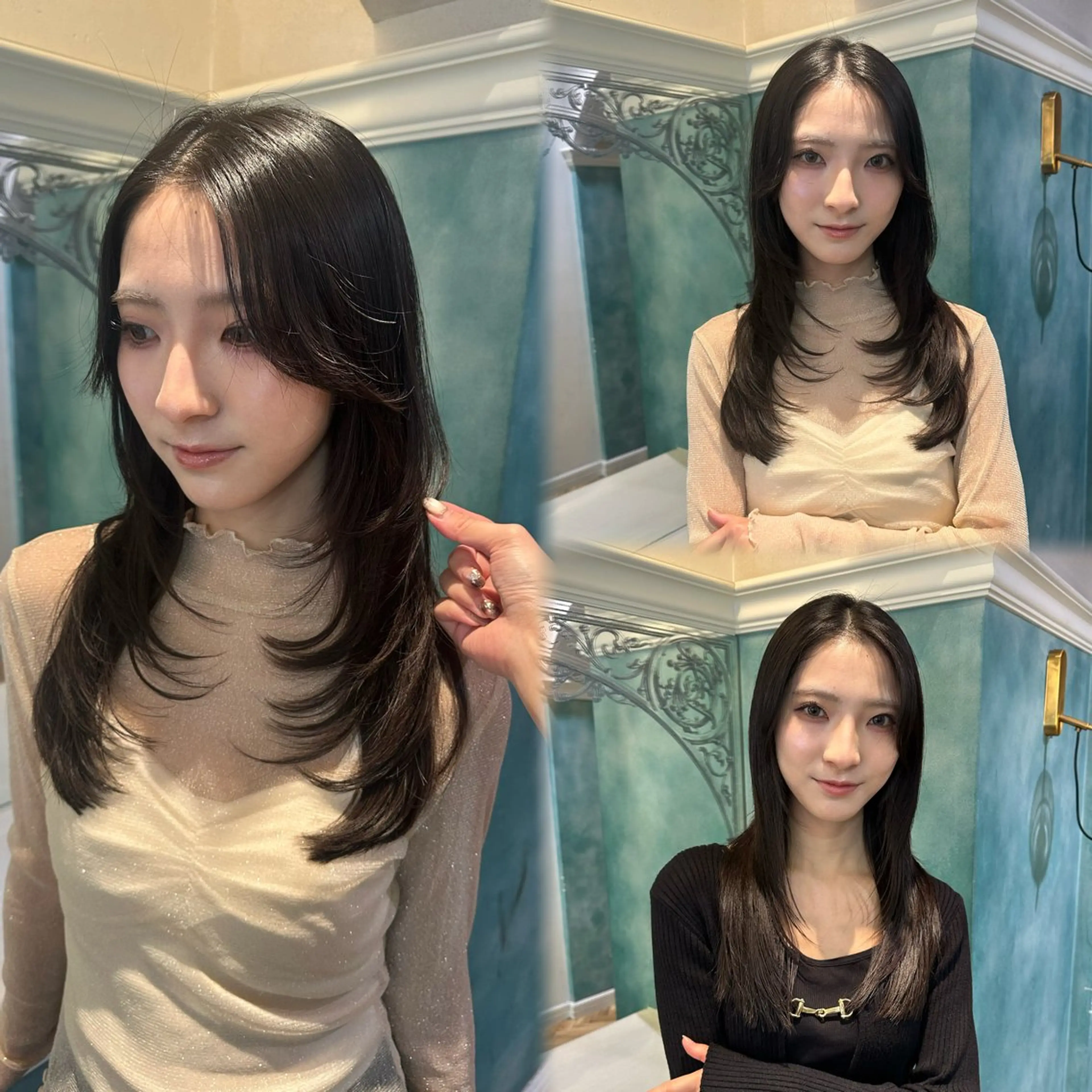 ロング カット 縮毛矯正 トリートメント 髪質改善/顔周り/ レイヤー/銀座/サラのヘアスタイル