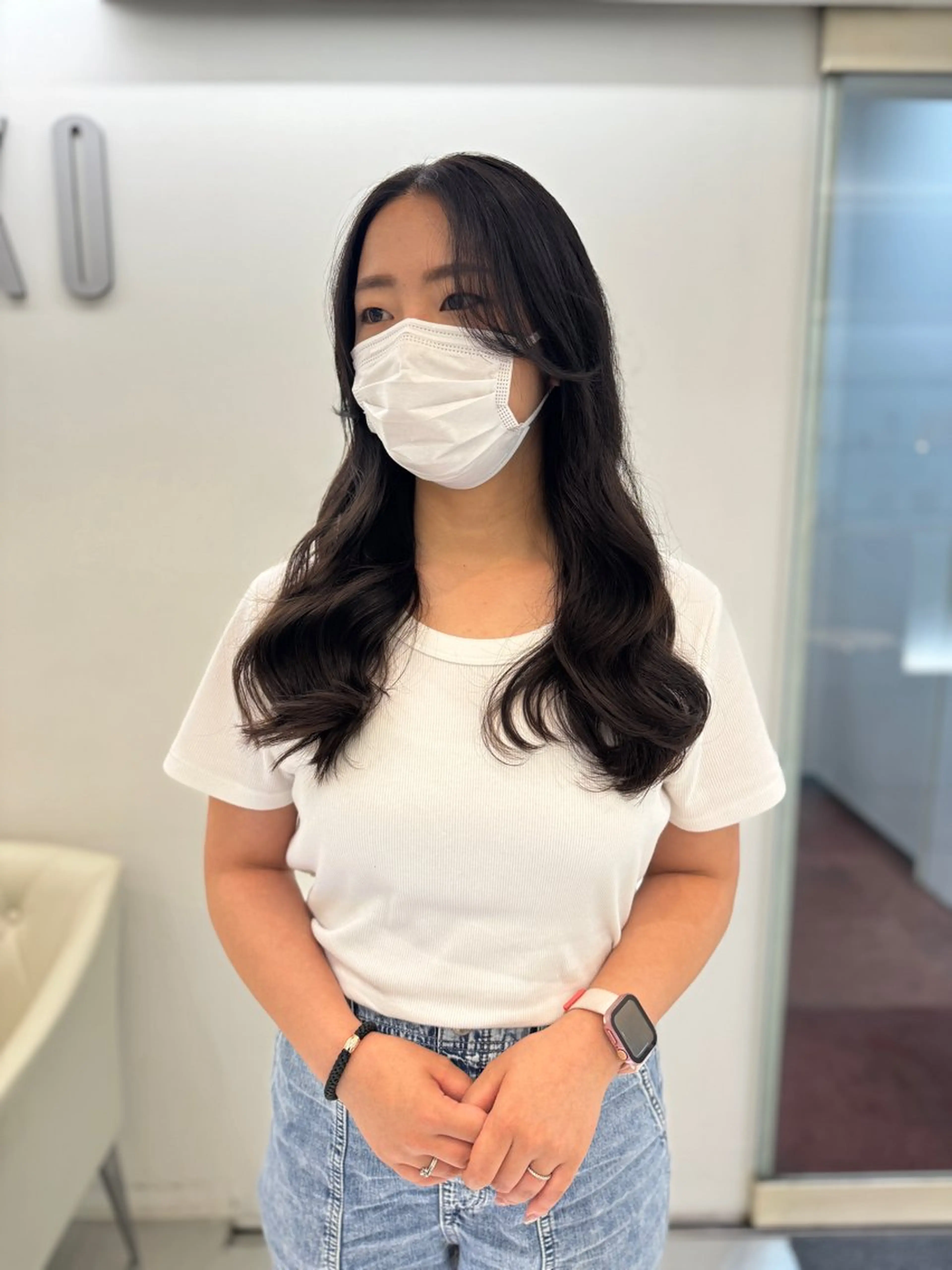 ロング パーマ カット パーマ トリートメント デジタルパーマ/ コテ巻き風パーマのヘアスタイル