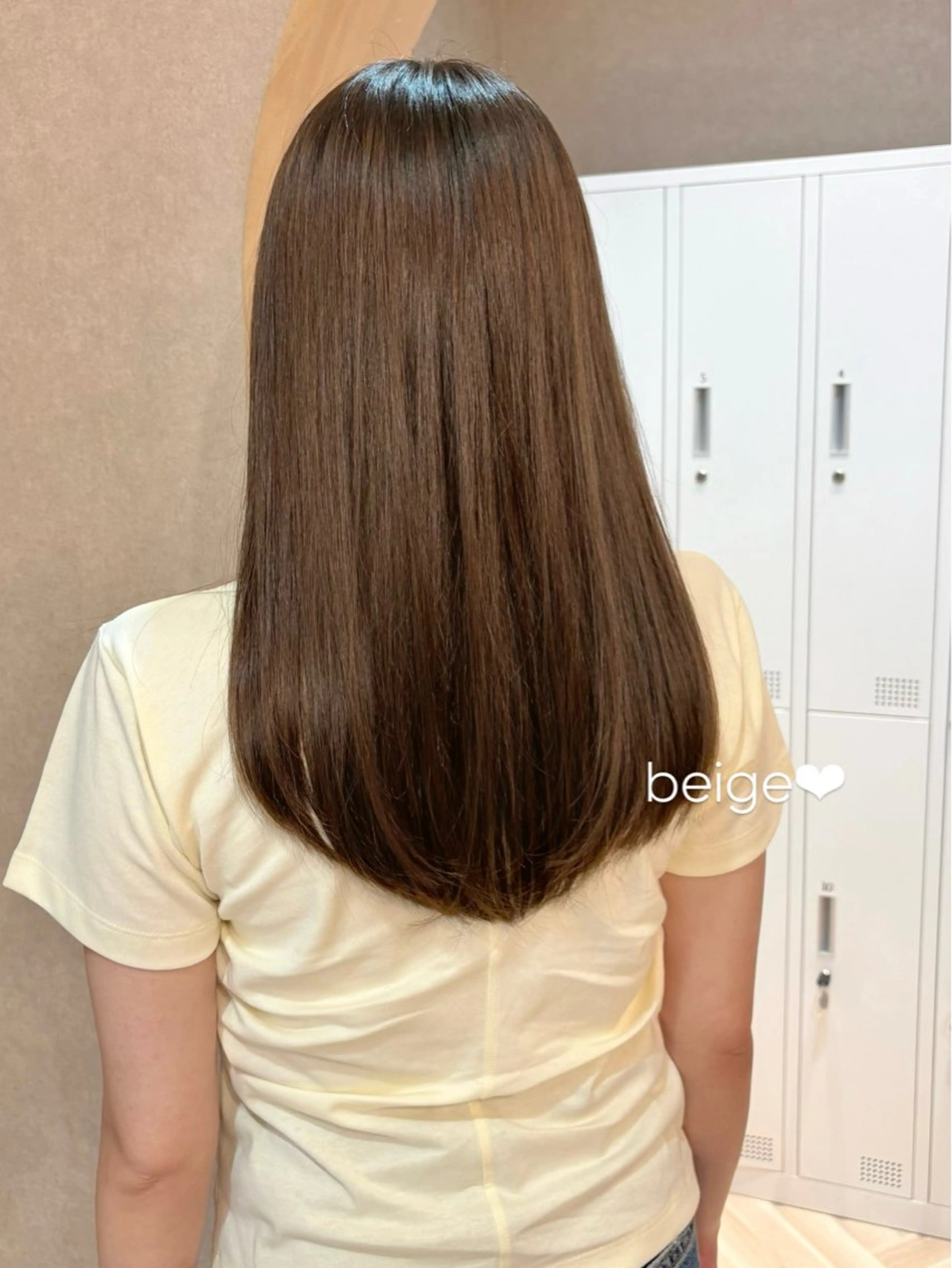 セミロング カット ヘアカラー トリートメント 似合わせ/ベージュ /レイヤー/りほ🤍のヘアスタイル