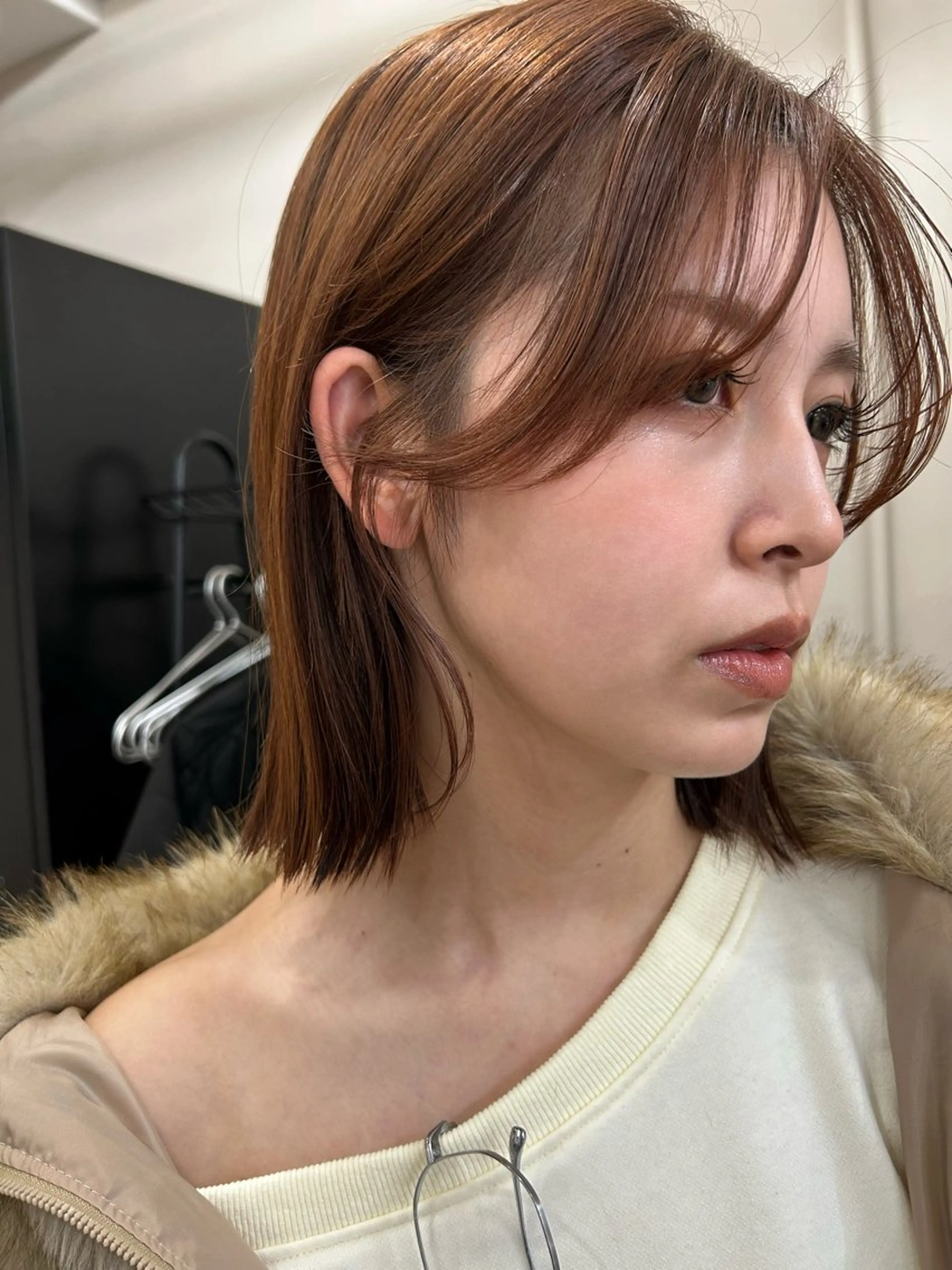 ミディアム カット ヘアカラー トリートメント えり 堀江/ボブ /韓国ヘア/レイヤーのヘアスタイル