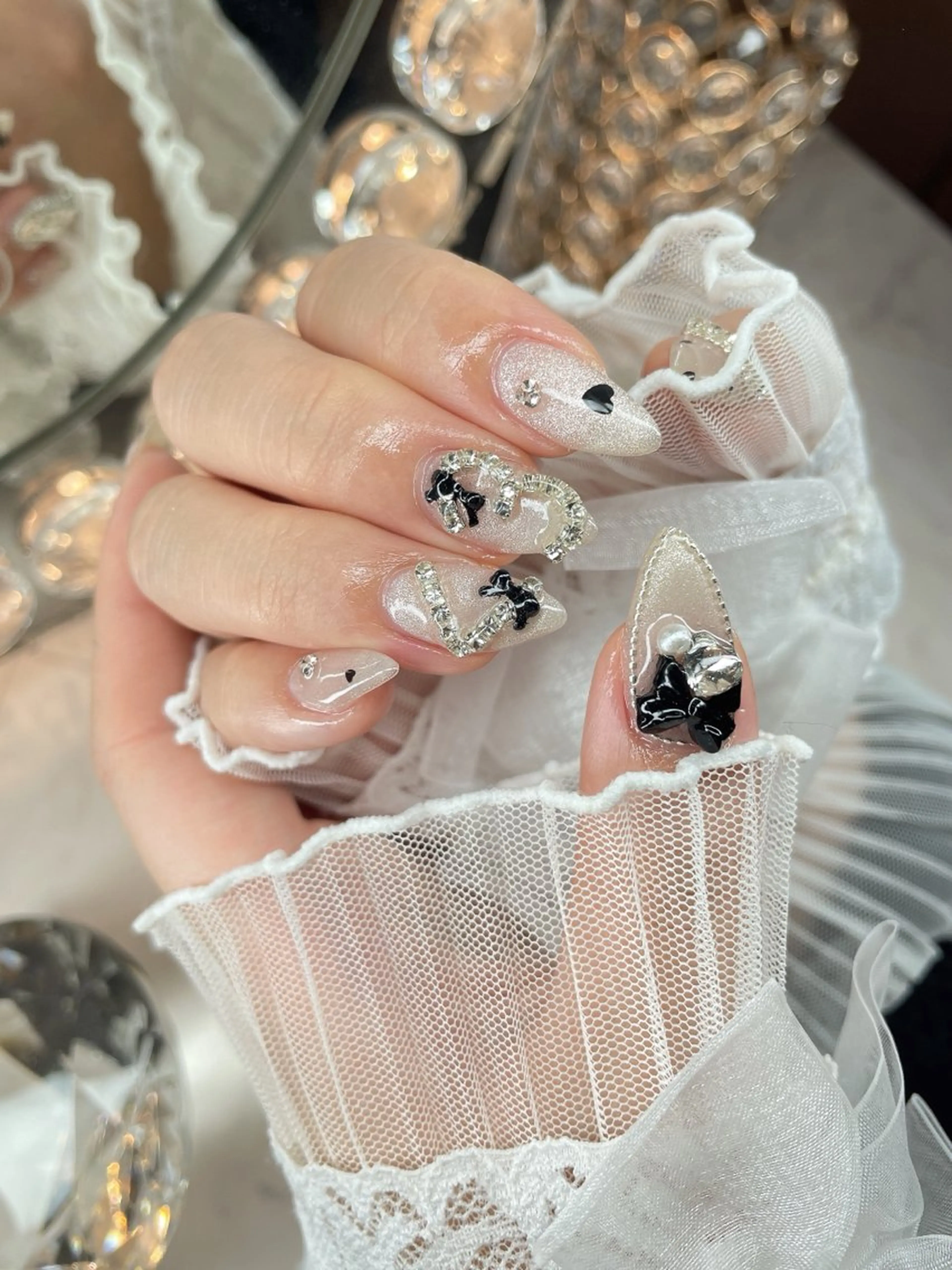 ネイル 23時まで❤︎韓国、 ワンホンネイルのネイルデザイン