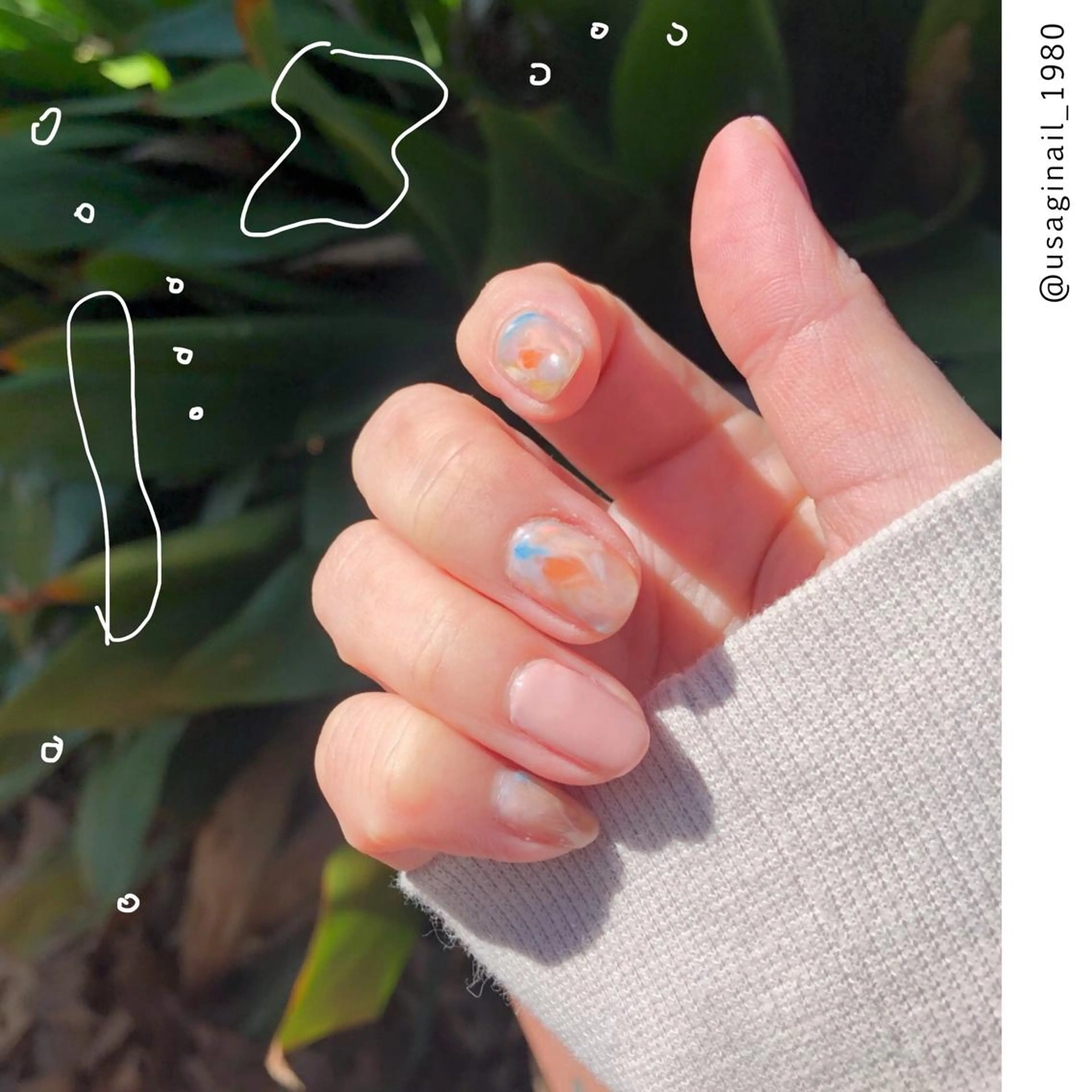 ネイル クリアネイル ニュアンスネイル オフィスネイル ショートネイル 春ネイル usagi nailのネイルデザイン