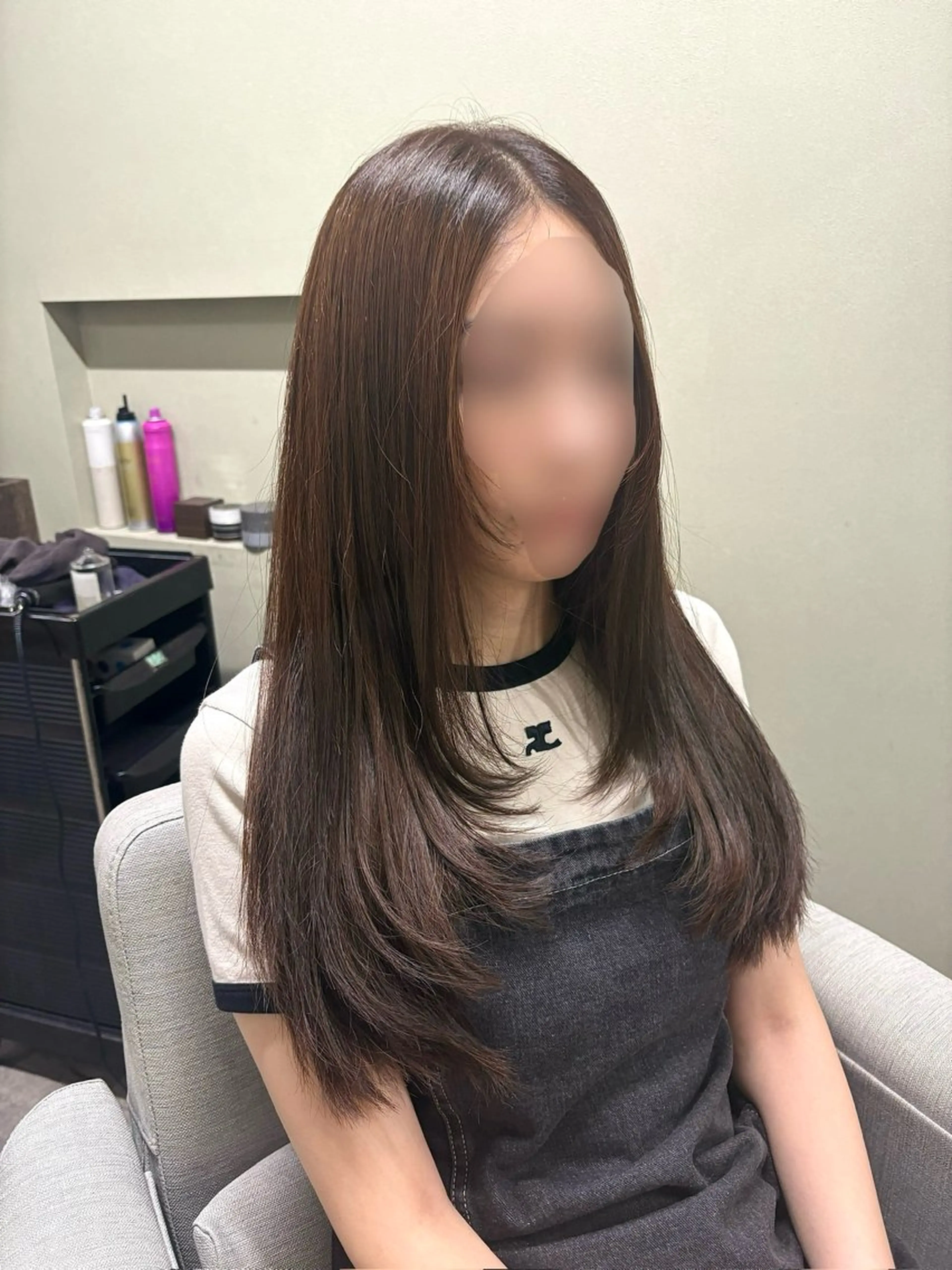 ロング ロングレイヤー レイヤーカット ロング カット ヘアカラー トリートメント 髪質改善カラー&TR 縮毛矯正/弱酸性矯正のヘアスタイル