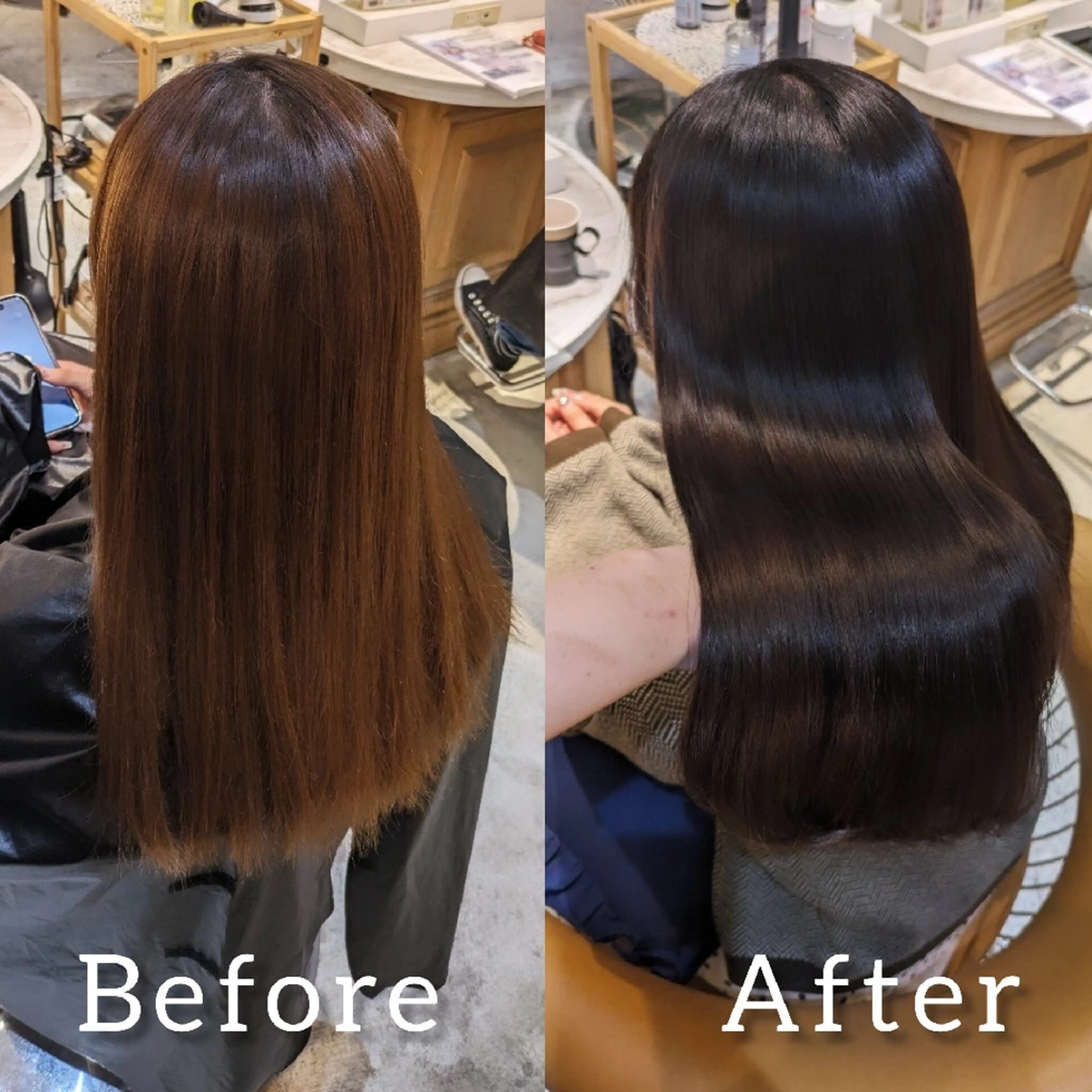 ロング カット ヘアカラー 縮毛矯正 トリートメント 縮毛矯正/レイヤー 💎やまもとちひろのヘアスタイル