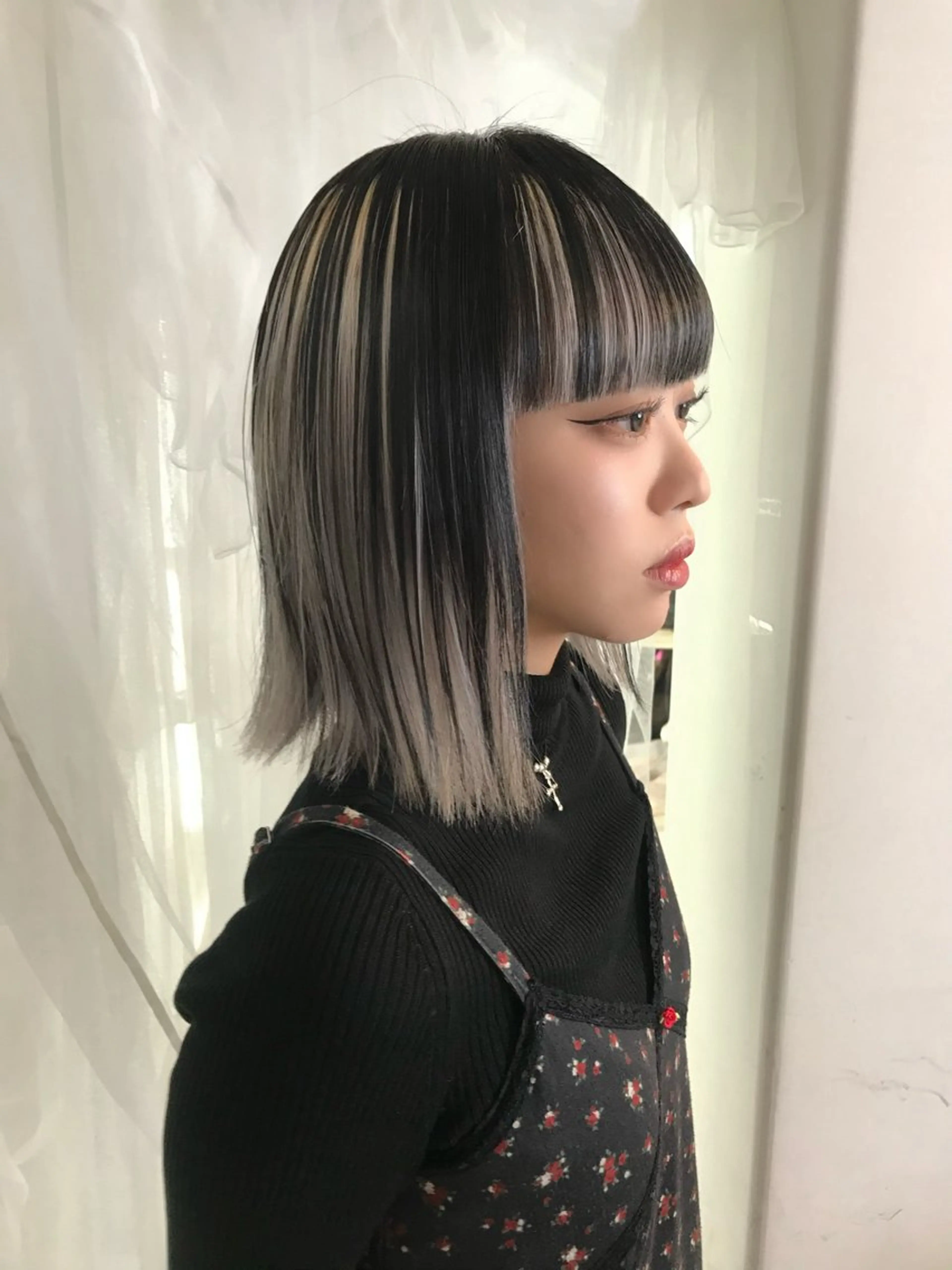 ミディアム カラー ヘアカラー トリートメント ヘアセット HARUNA/原宿/ デザイン/ハイトーンのヘアスタイル