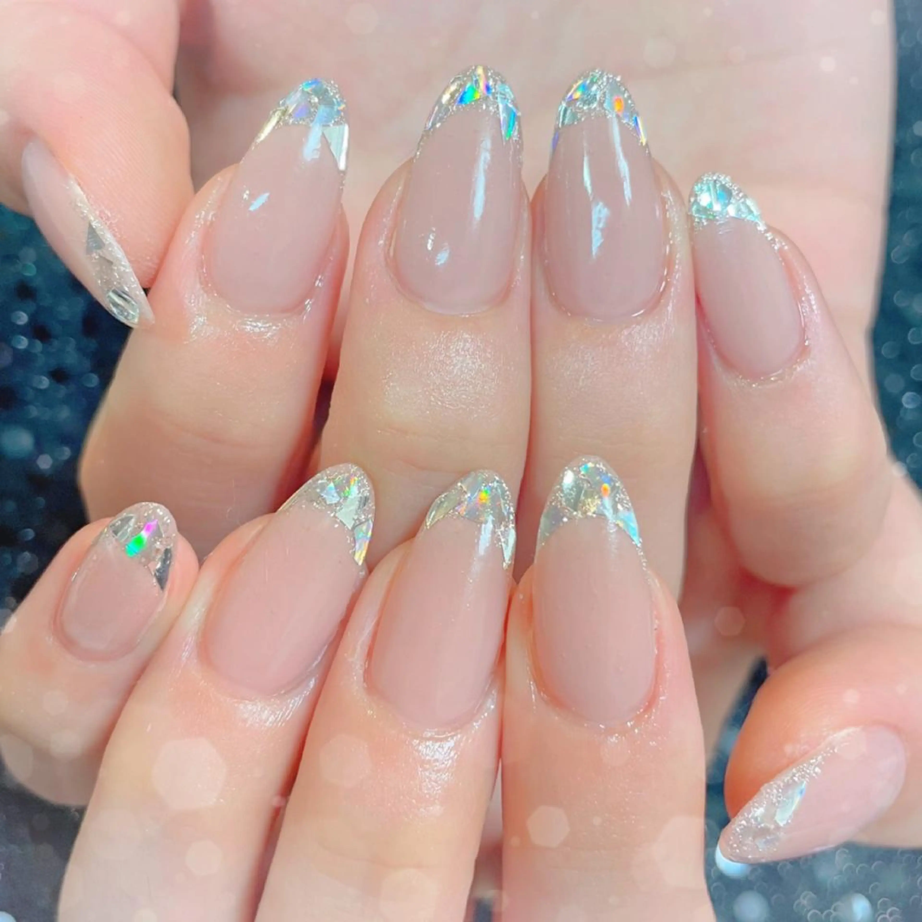 ネイル フレンチネイル ガラスフレンチ ハンドネイル ハンドケア MoON...❤︎ MeGuのネイルデザイン