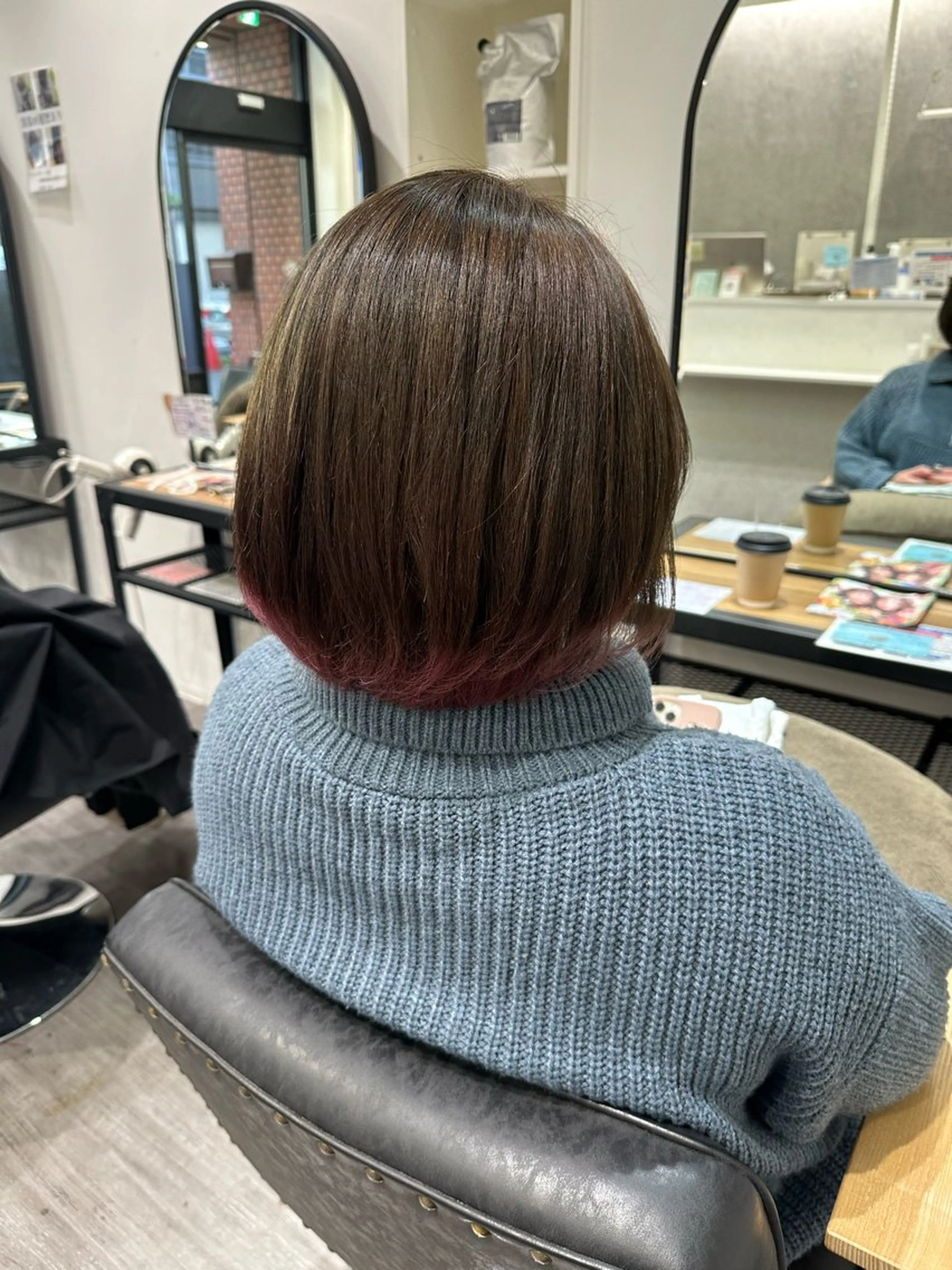 ミディアム カラー ピンクカラー 艶髪レイヤー上田 紗也🇰🇷💗のヘアスタイル