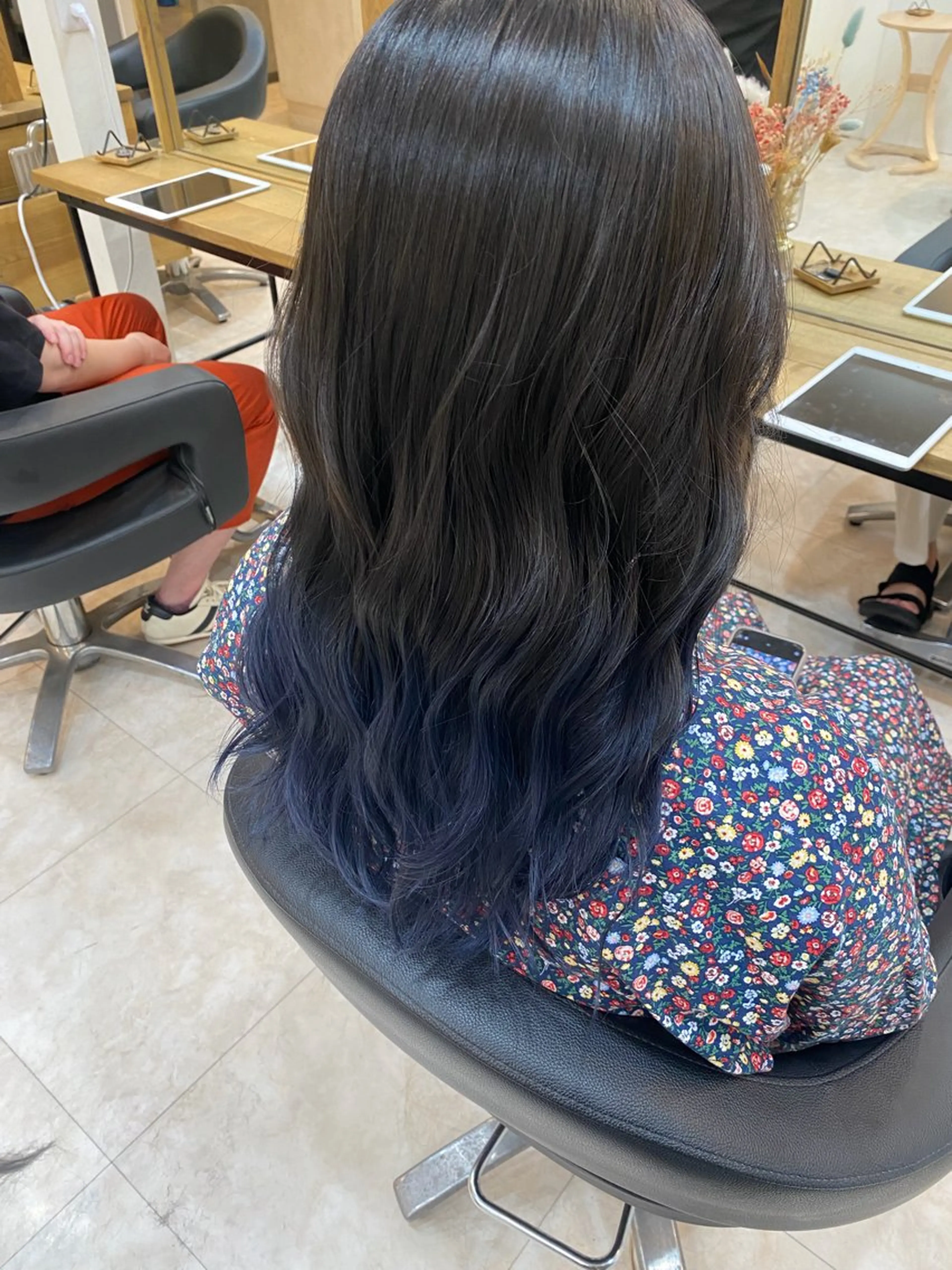 ロング カラー ヘアアレンジ グラデーションカラー ネイビーカラー ブリーチ/髪質改善/ メンズ/ KOKIのヘアスタイル