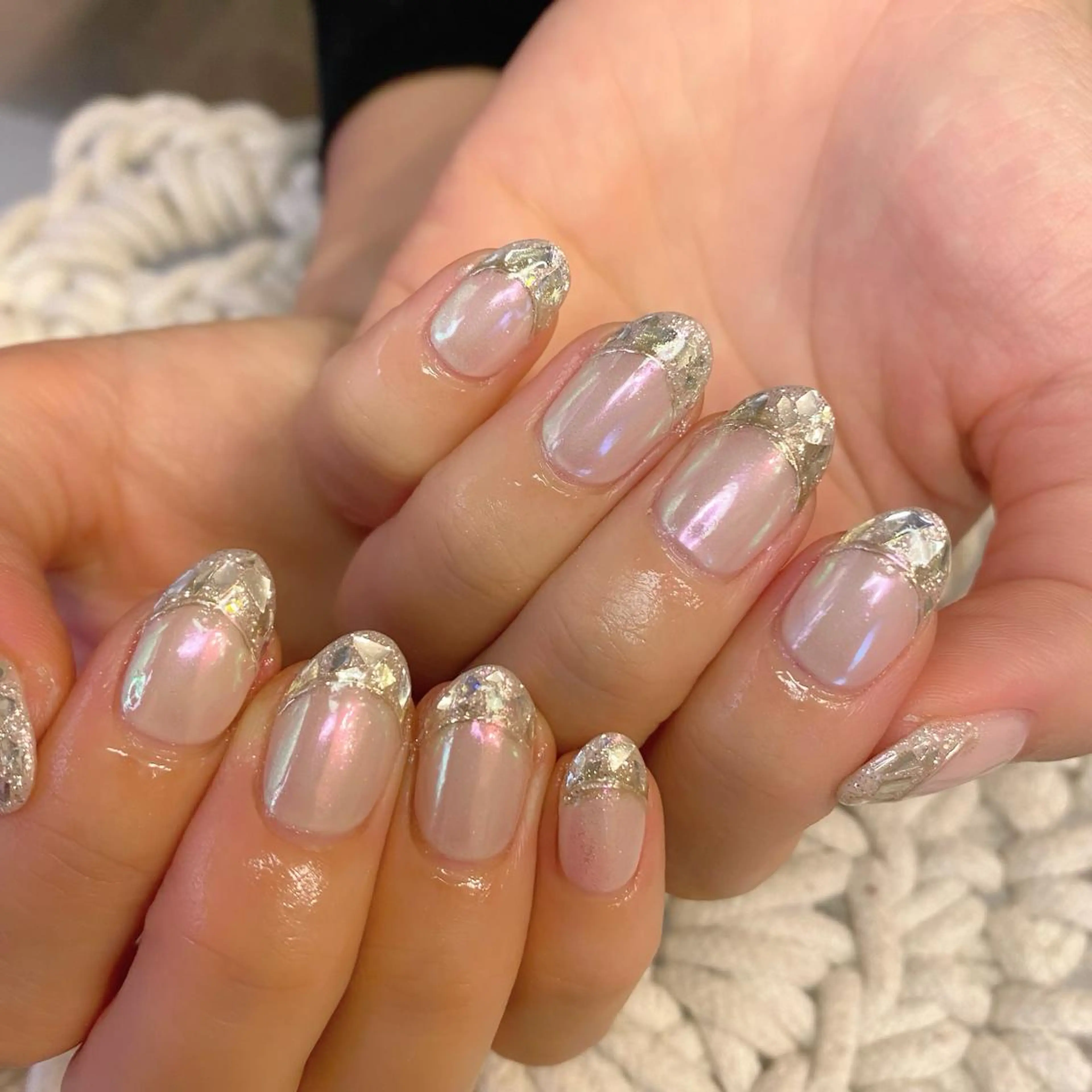 ネイル フレンチネイル ガラスフレンチ YUKI /stellavieのネイルデザイン