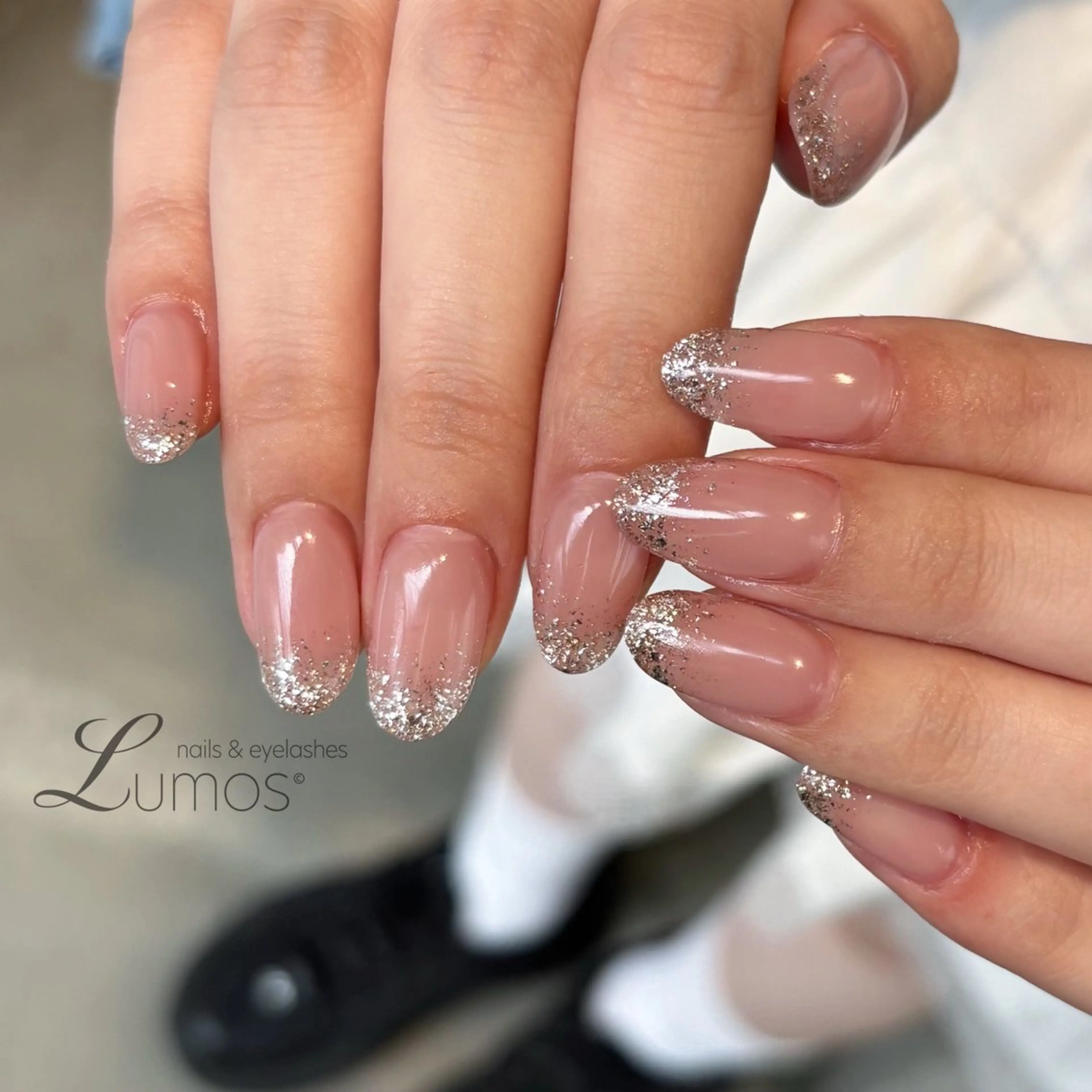 ネイル ラメ(グリッター) ピンク シルバー Lumos  nails&eyelashes 桜川所属・Lumos Rikaのネイルデザイン