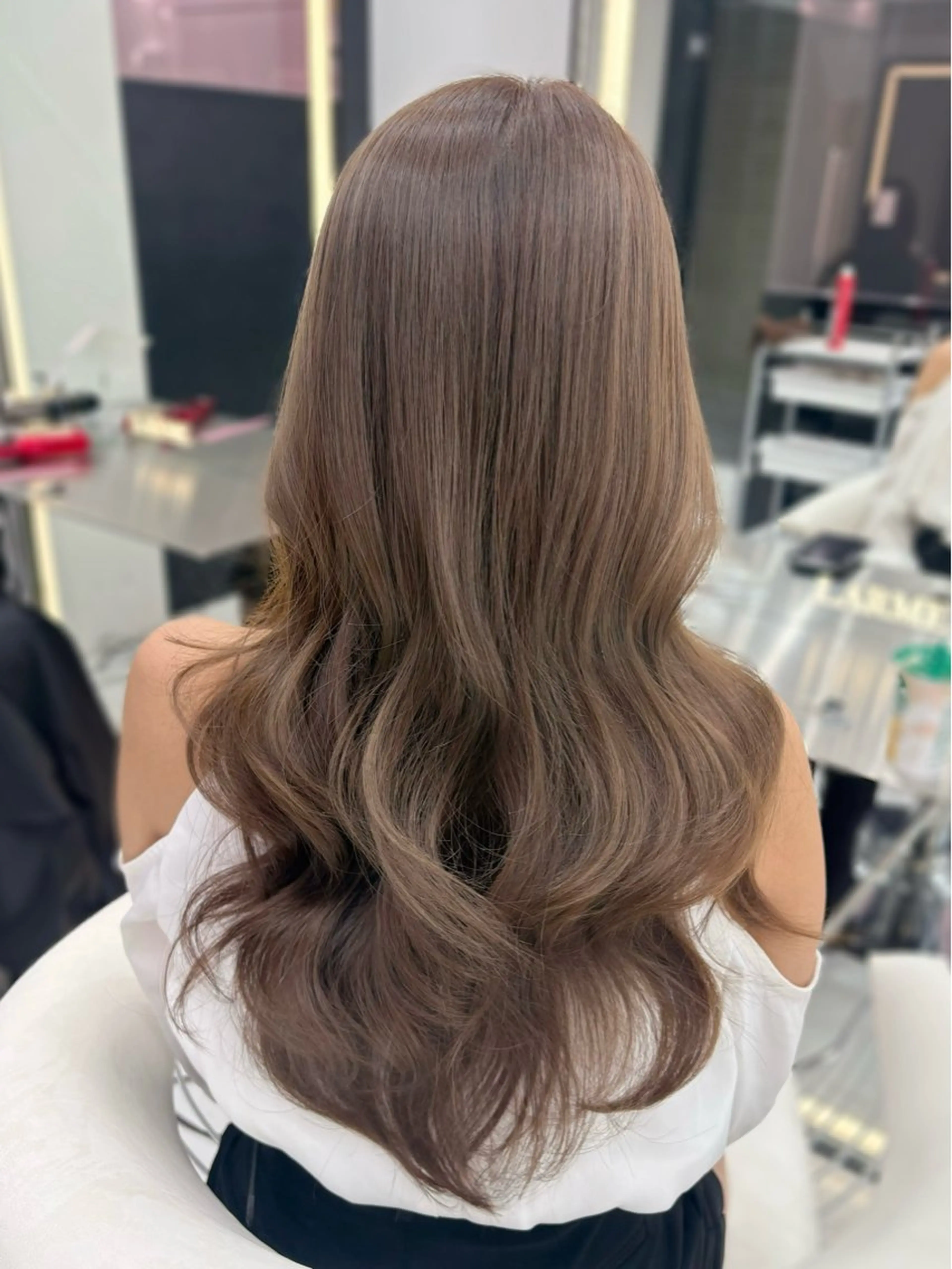 ロング カラー カット ヘアカラー トリートメント 新宿/韓国ヘア 中明度カラー/かやのヘアスタイル