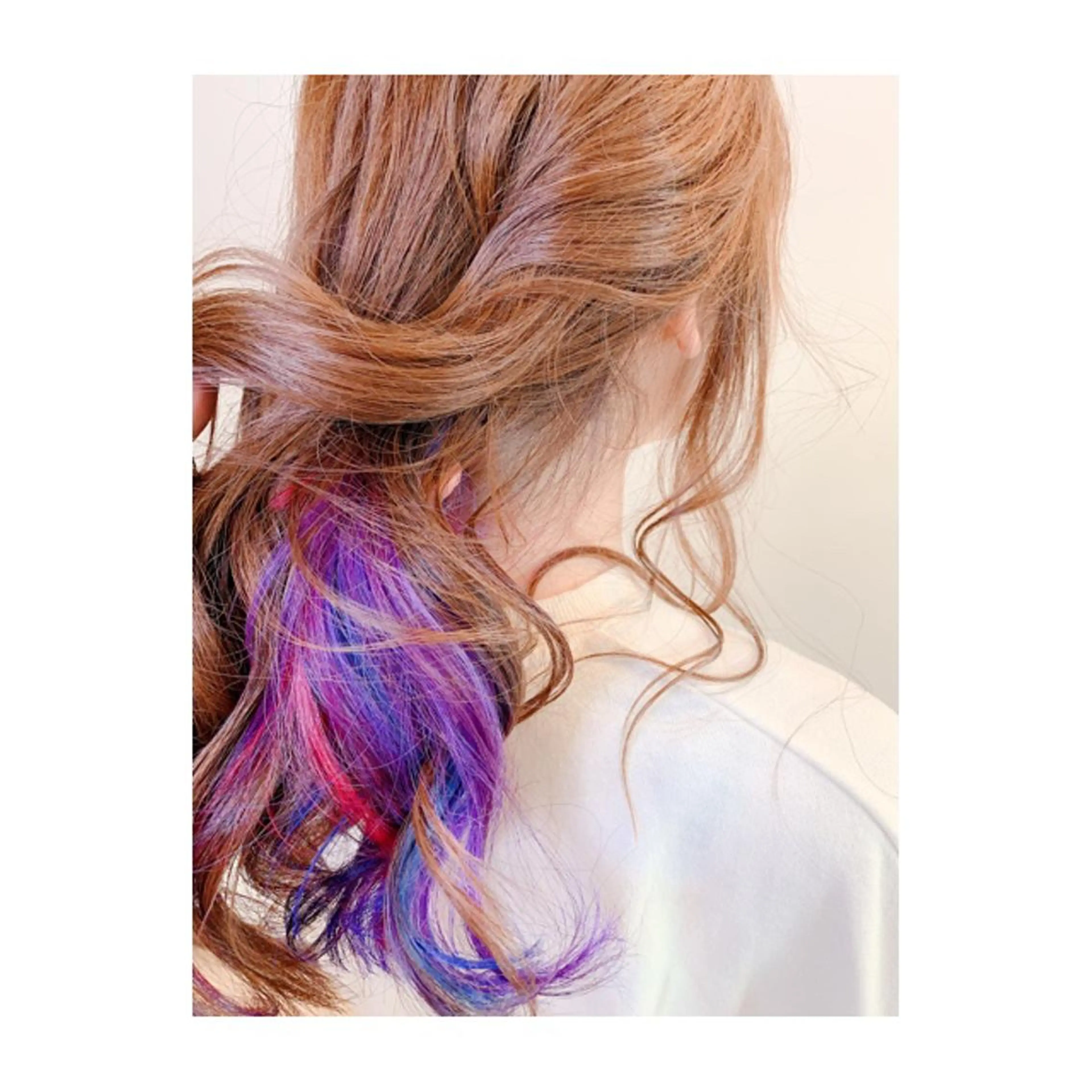 セミロング カラー ユニコーンカラー 松戸　kiju オーナースタイリストのヘアスタイル