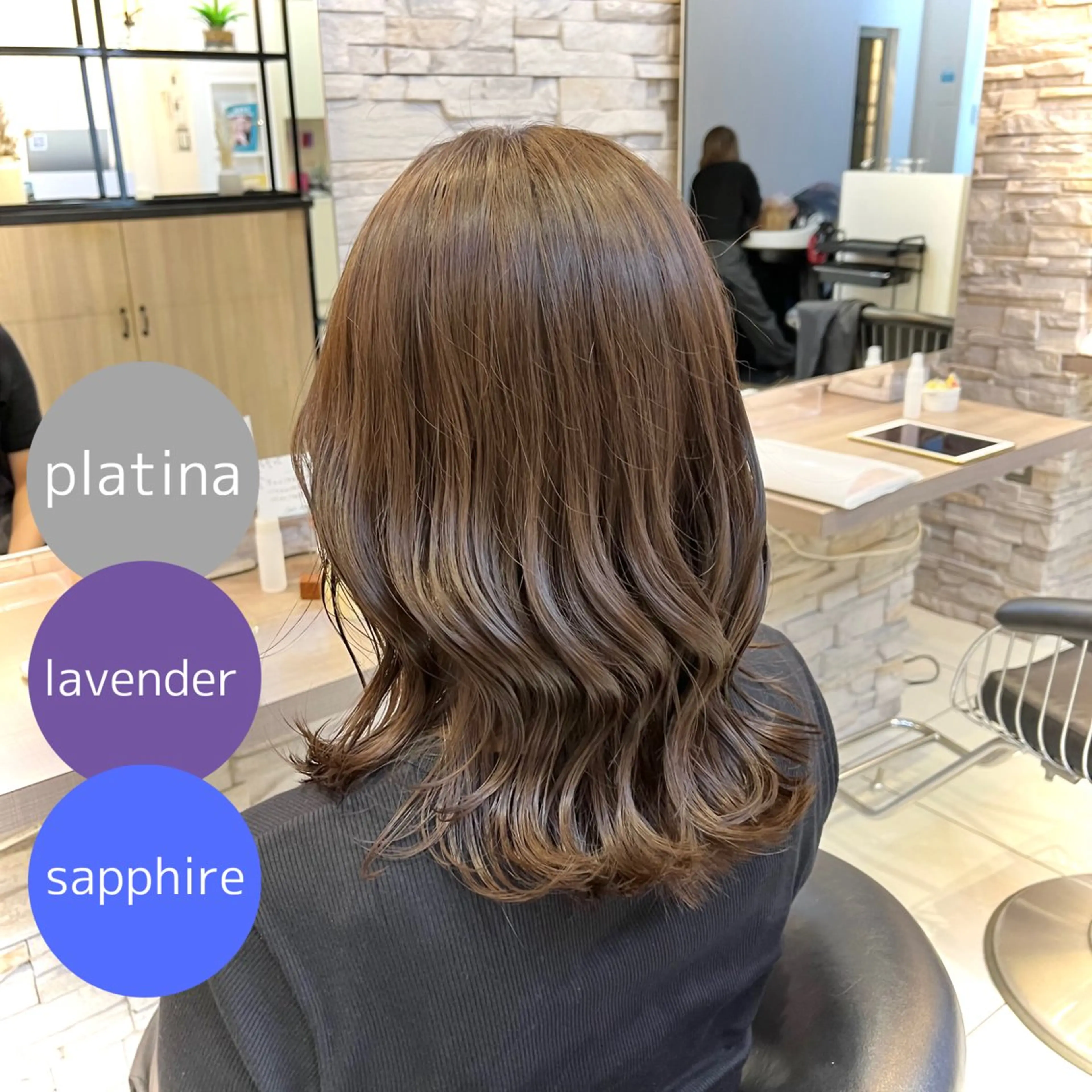 ミディアム カラー アッシュ 透明感カラー グレージュ ラベンダーカラー ラベンダーグレージュ ヘアカラー 透明感カラー/ くびれヘア/館岡俊平のヘアスタイル