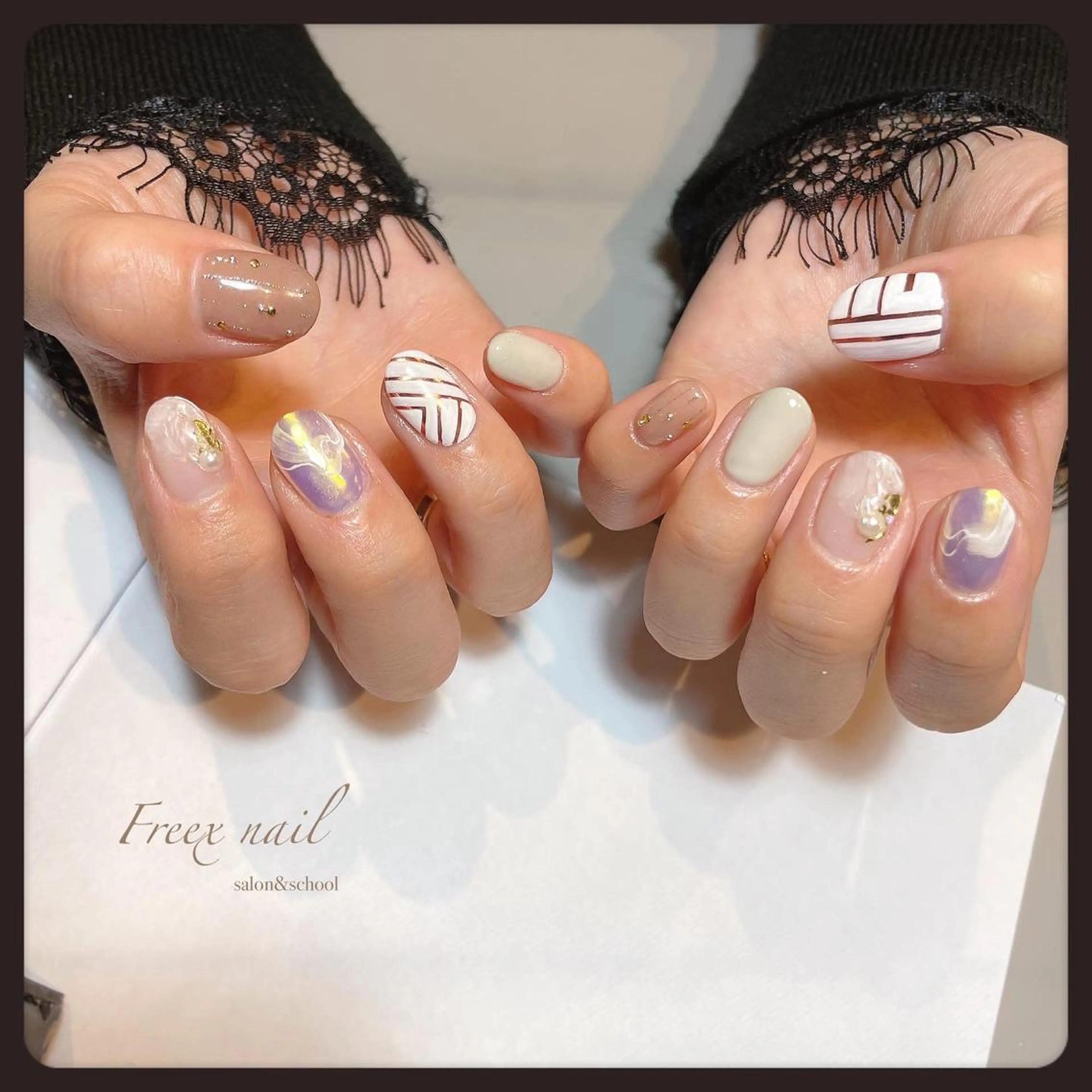 ネイル 持ち込み ハンドネイル フットネイル Freex nail所属・freex nail /ニュアンス/個性派のネイルデザイン