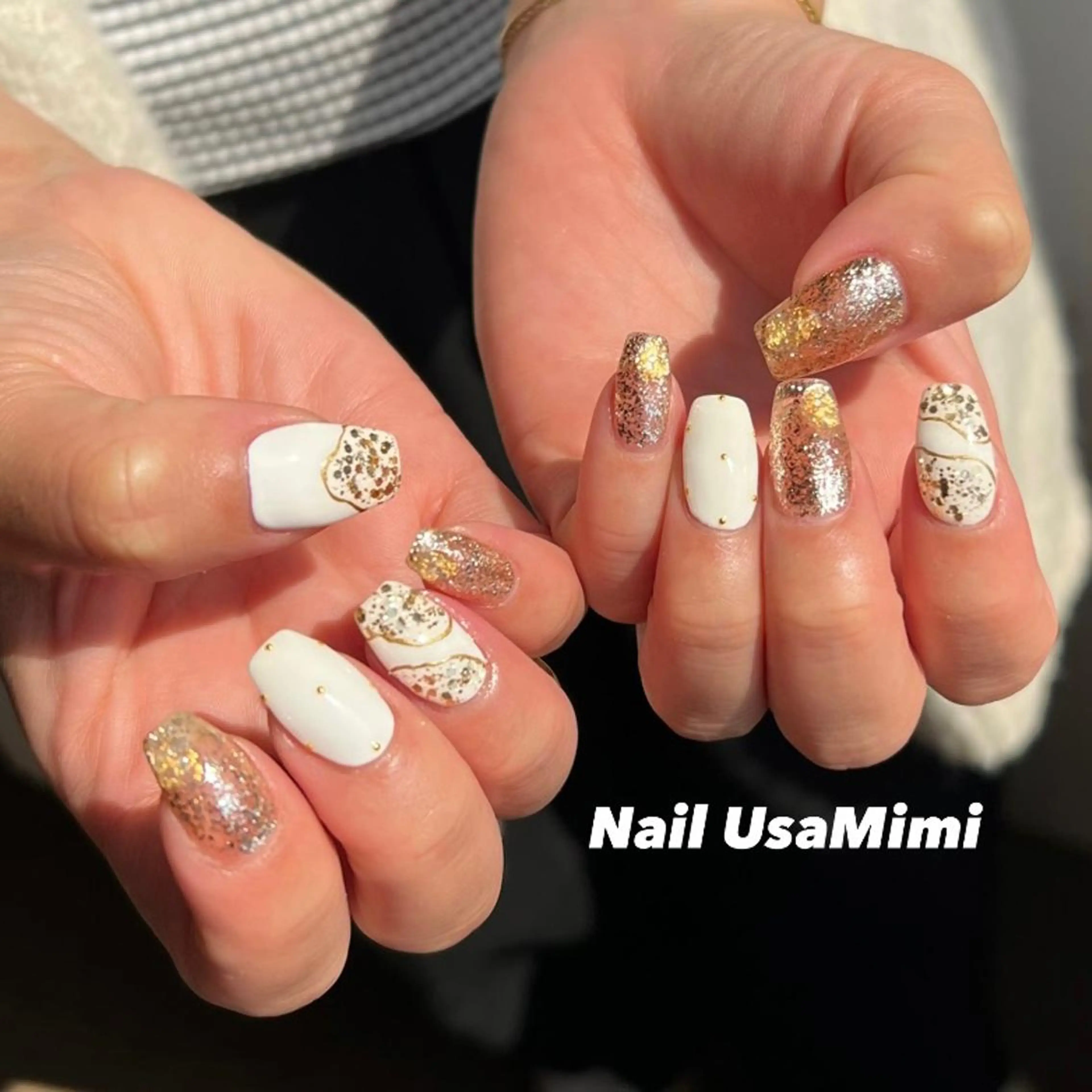 ネイル フットネイル ジェルネイル キラキラネイル マグネットネイル 持ち込み 本町ネイルNail UsaMimiのネイルデザイン