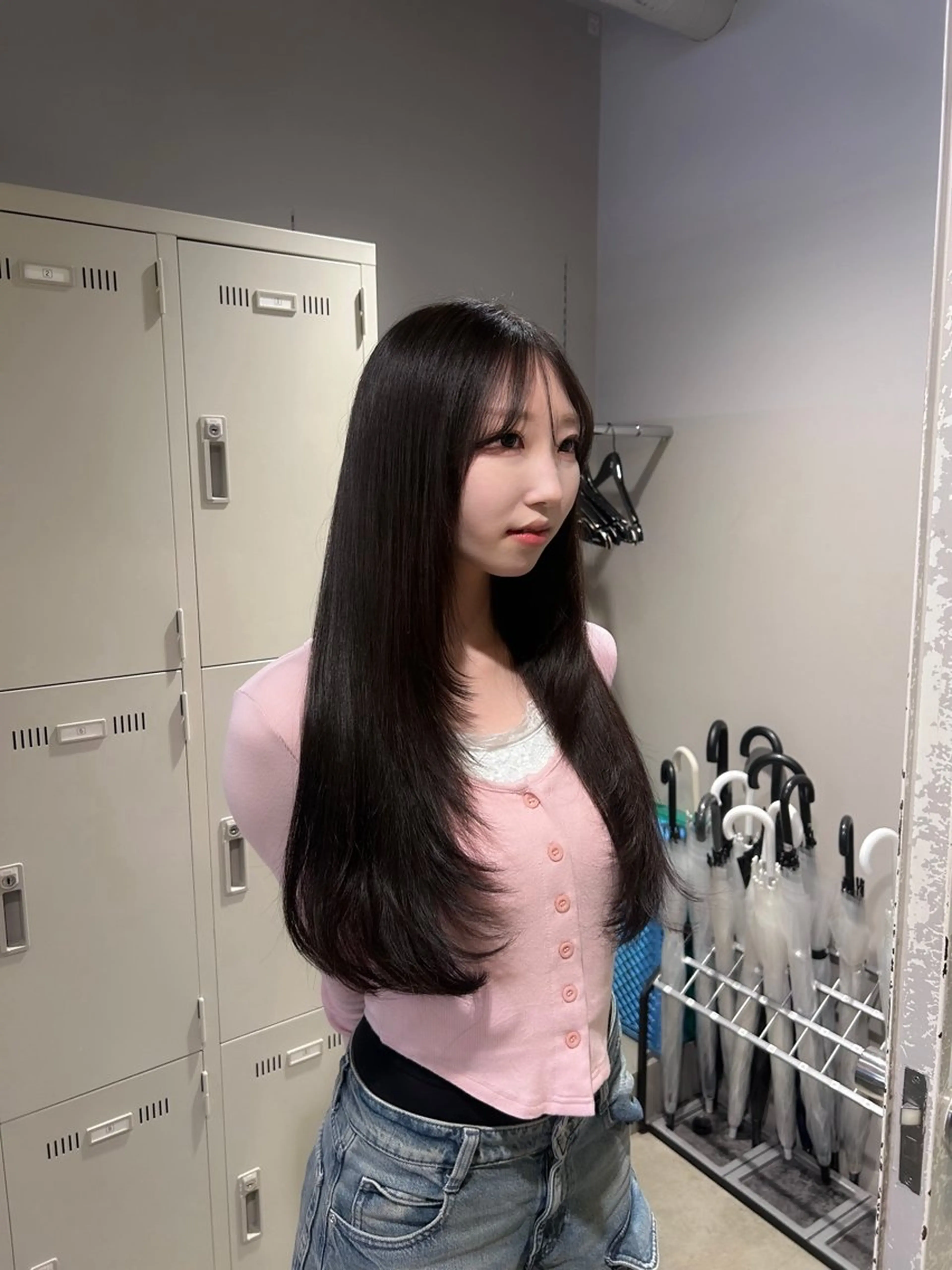 ロング カラー パーマ ヘアアレンジ メンズ キッズ カット ヘアカラー トリートメント ヘアセット ブリーチなしカラー/ ブラウン/レイヤーのヘアスタイル