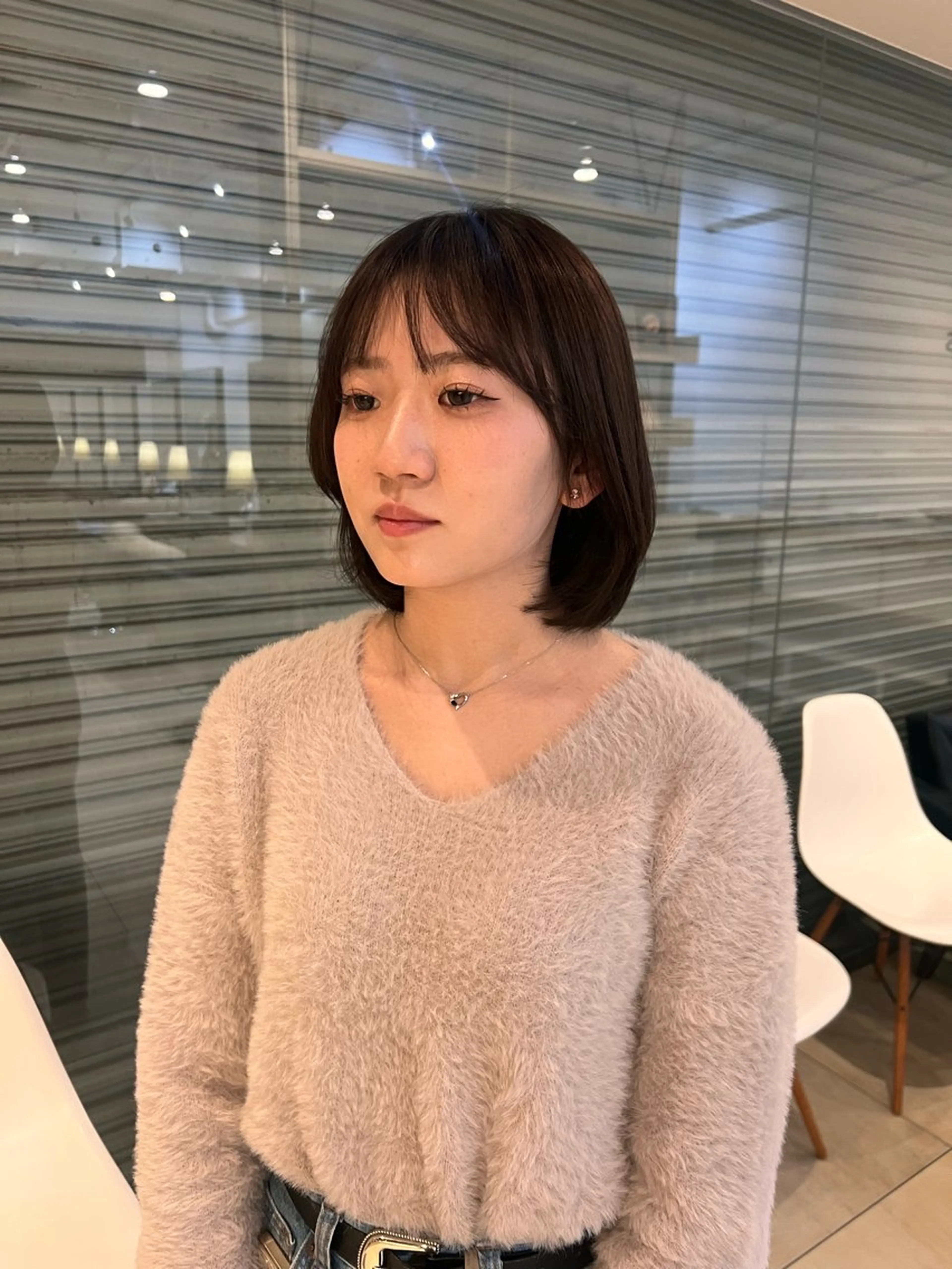 ショート ボブレイヤー ボブ レイヤーカット リリカ🐈‍⬛ブリー チカラー/上永谷のヘアスタイル