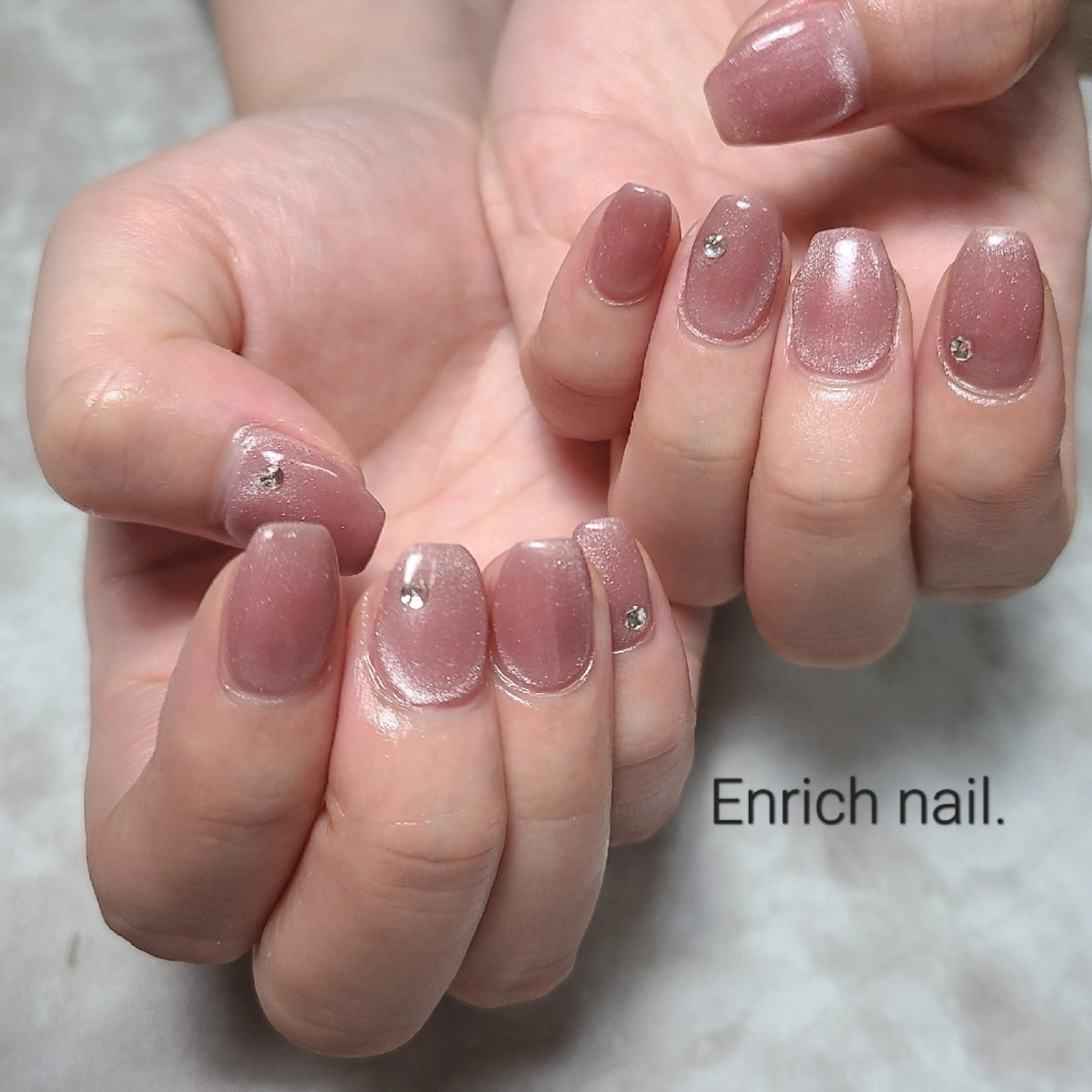 ネイル マグネットネイル ストーンネイル ハンドネイル Enrichnail エンリッチネイルのネイルデザイン