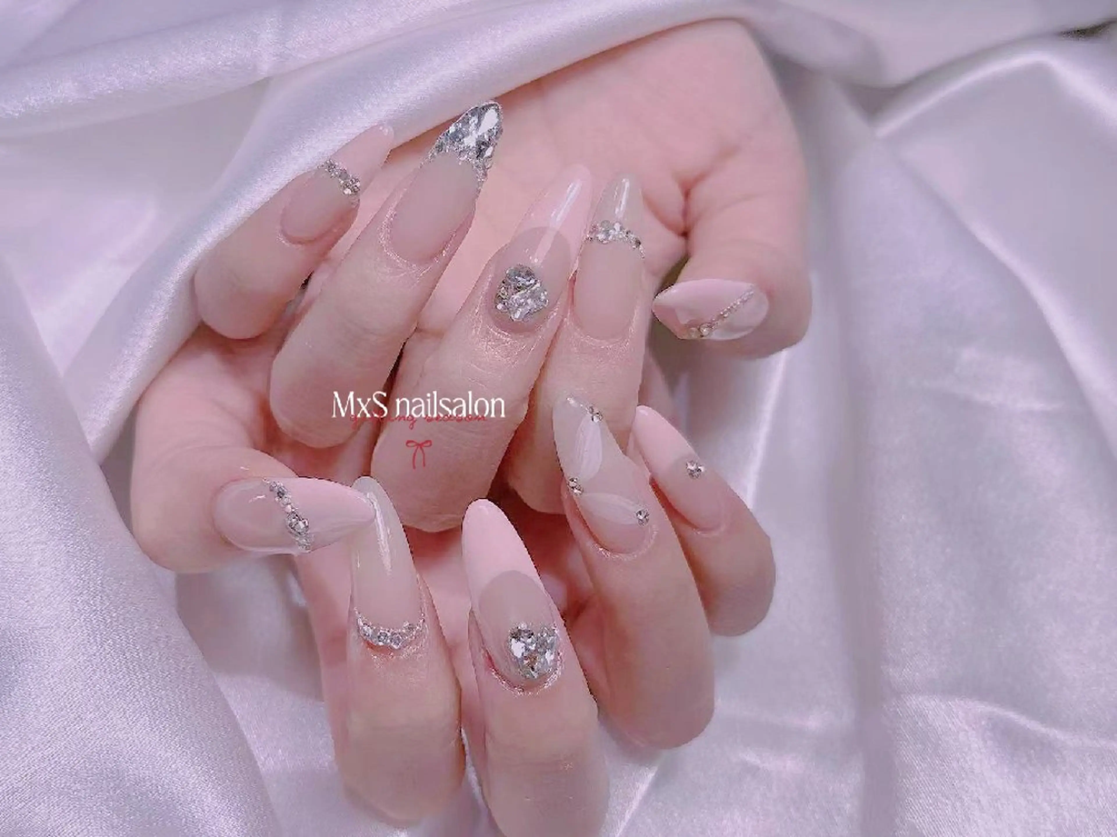 ネイル ジェルネイル 韓国ネイル マグネットネイル パラジェル バレンタイン ハンドネイル MxS Nail 【長さだし/フィルイン/マグネット/ワンホンネイル/韓国ネイル/パラジェル】所属・M×S Nail みなのネイルデザイン