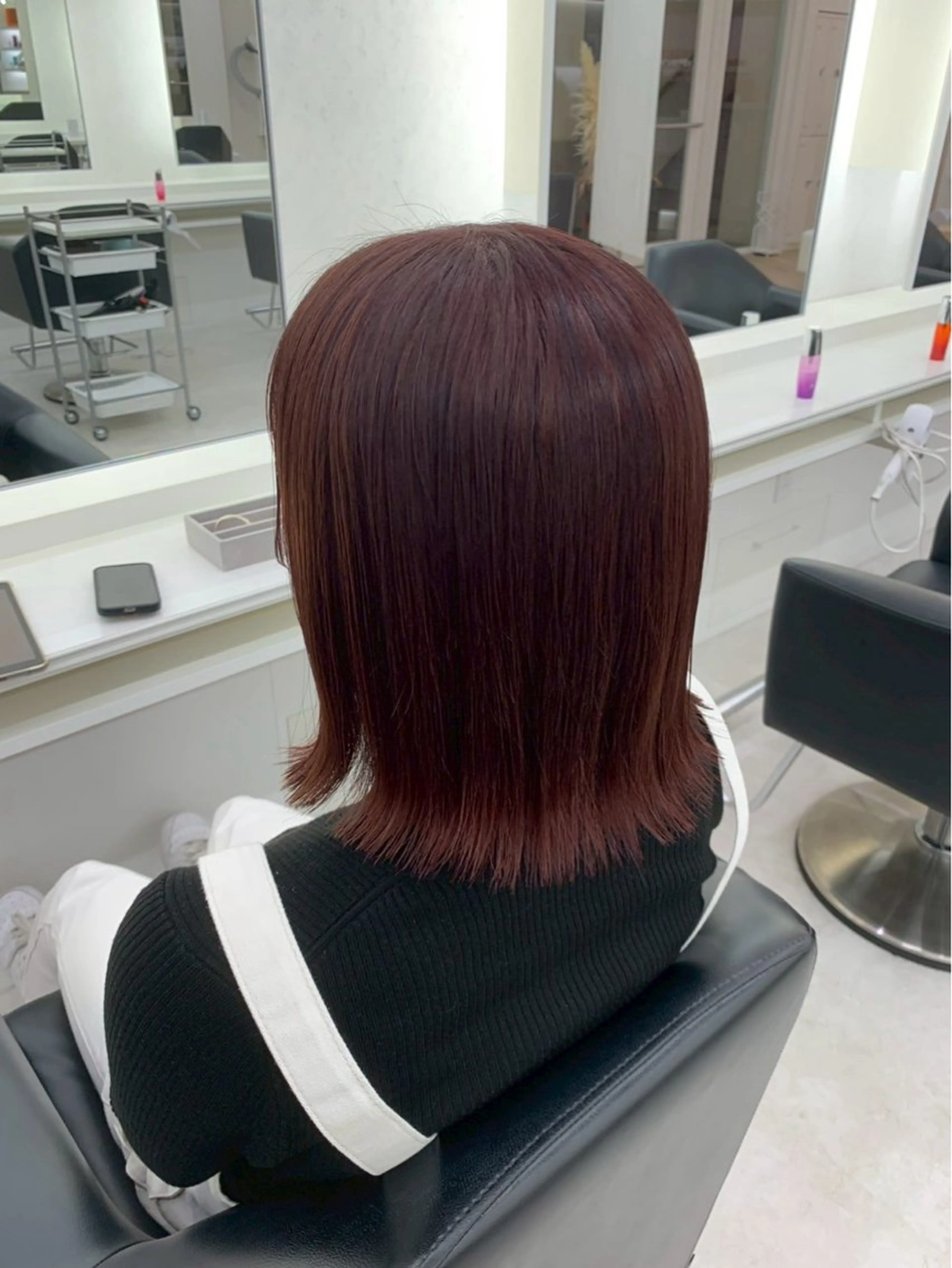 ミディアム カラー ParveMix 楠本結菜のヘアスタイル