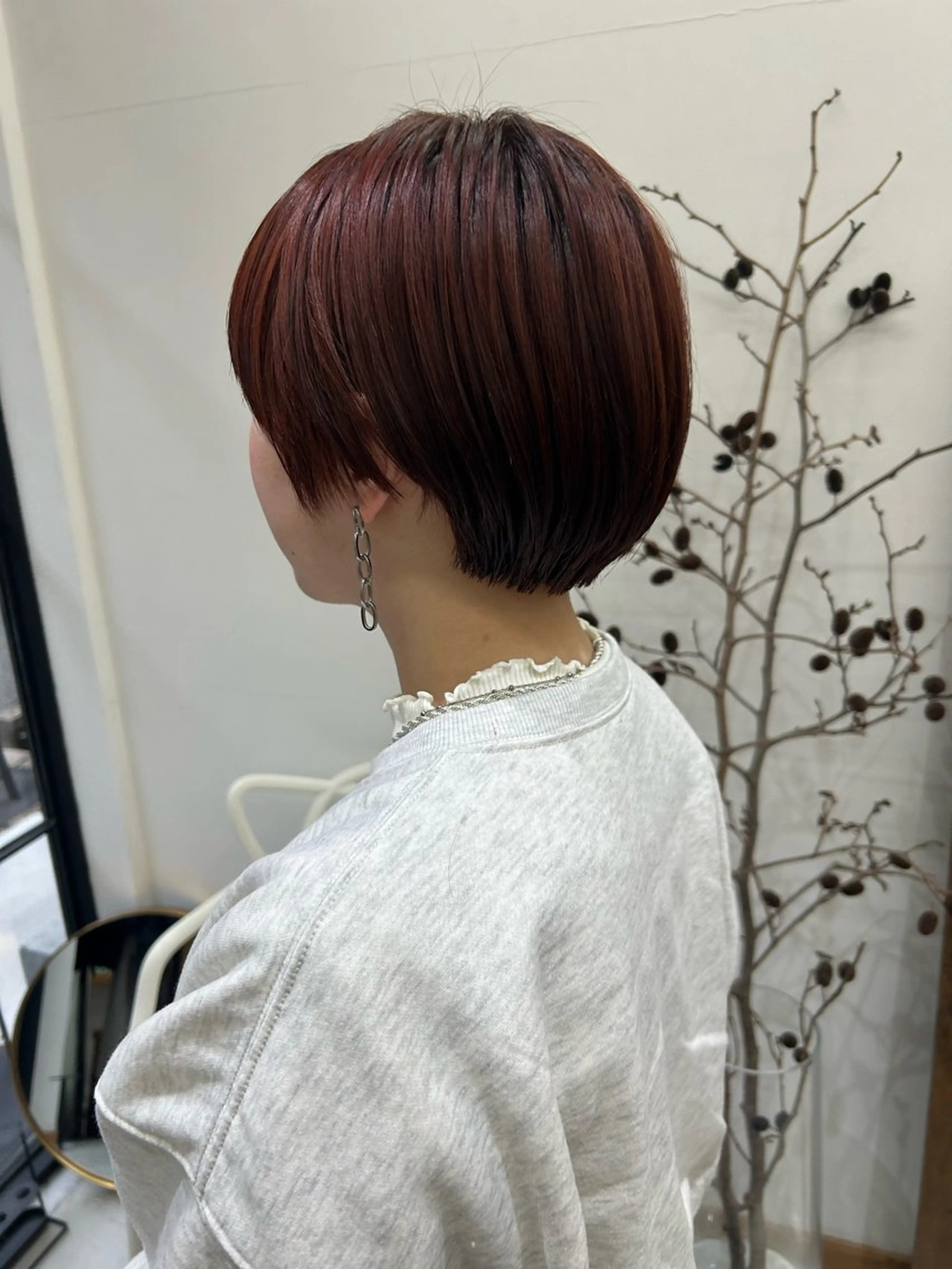 ショート ショートボブ ボブ ショートヘア なつめ🐶ショート ベージュカラーのヘアスタイル