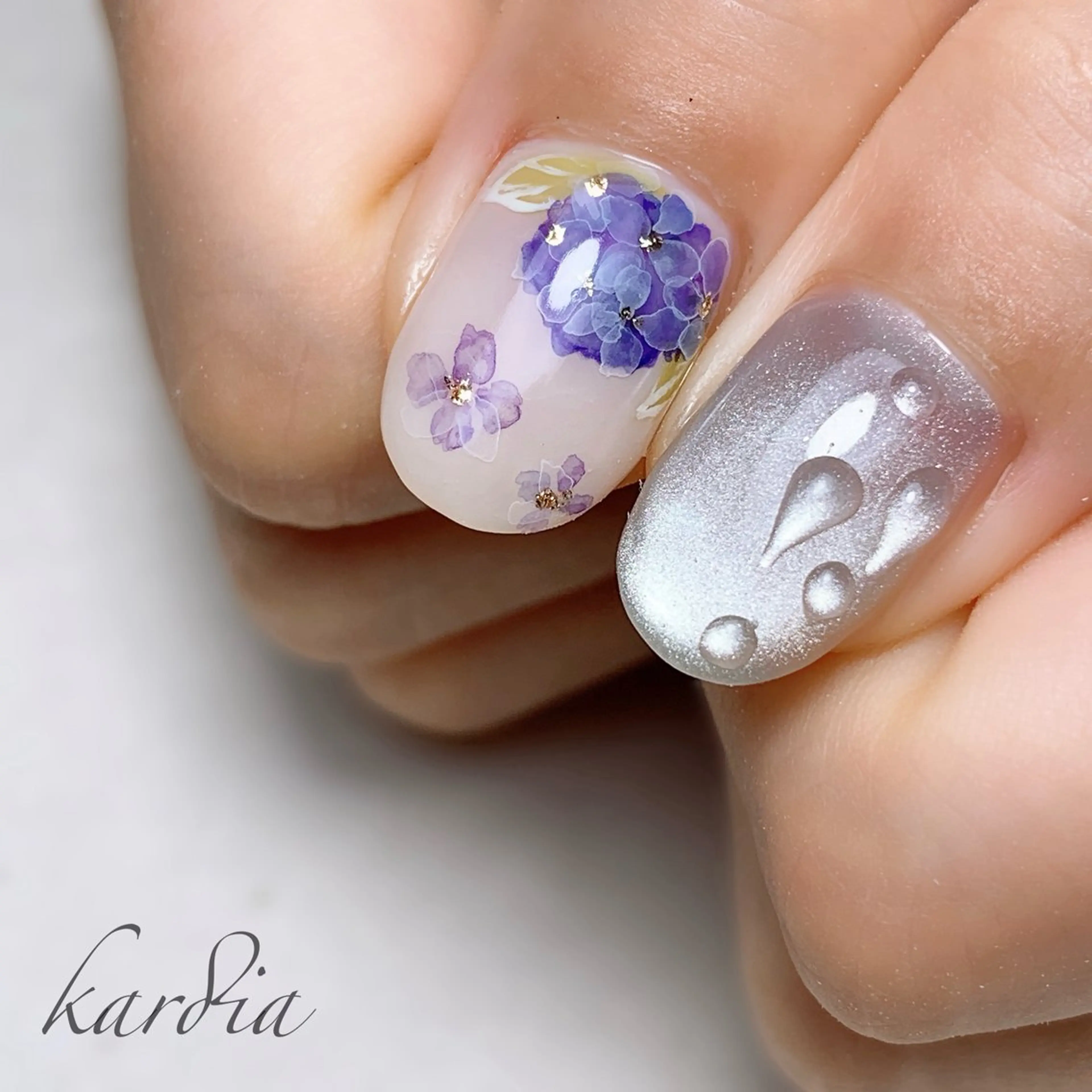 ネイル ハンドネイル καρδιά -ｶﾙﾃﾞｨｱ-のネイルデザイン