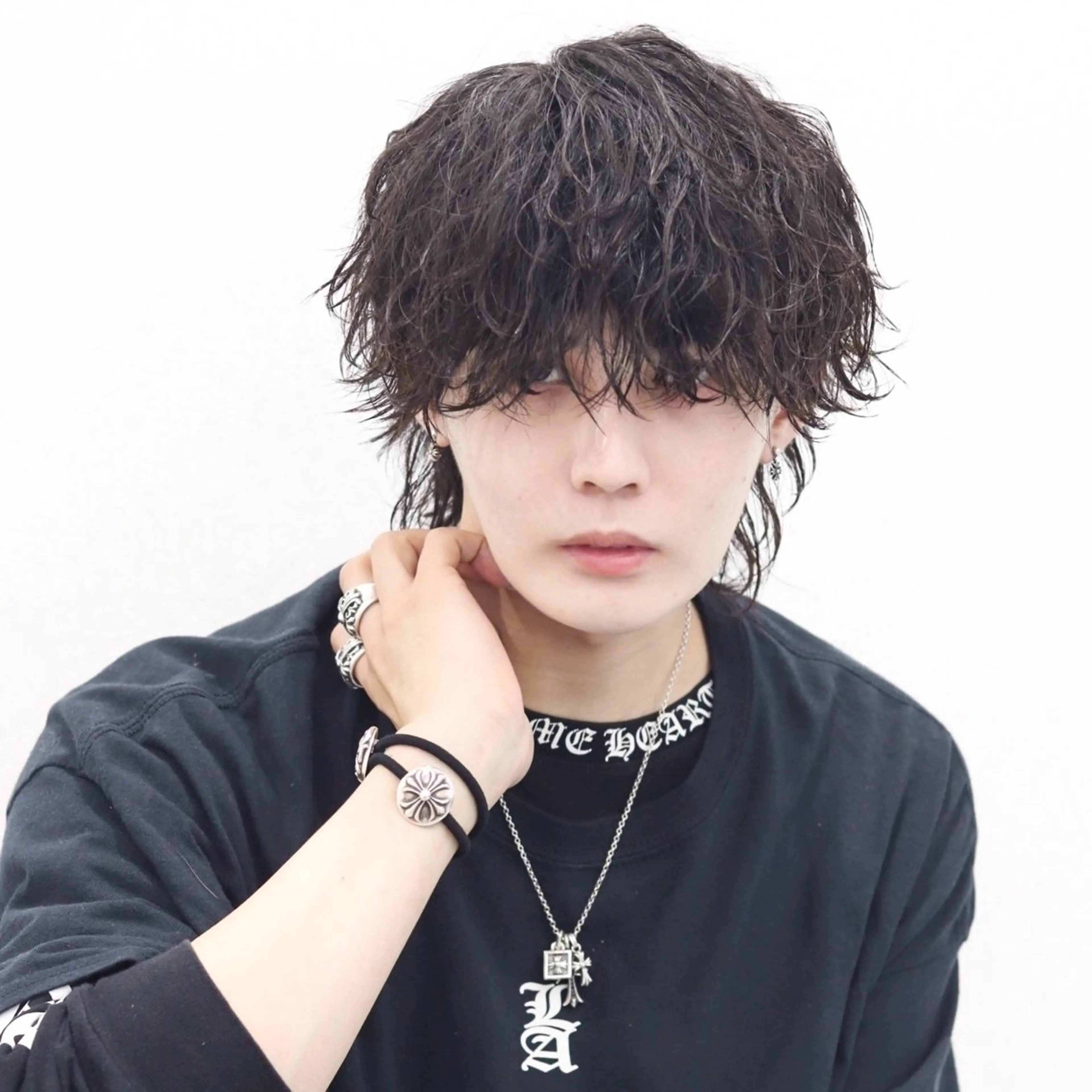 ミディアム カラー パーマ メンズ カット パーマ トリートメント シースルーマッシュ/ メンズ/KYOHEIのヘアスタイル