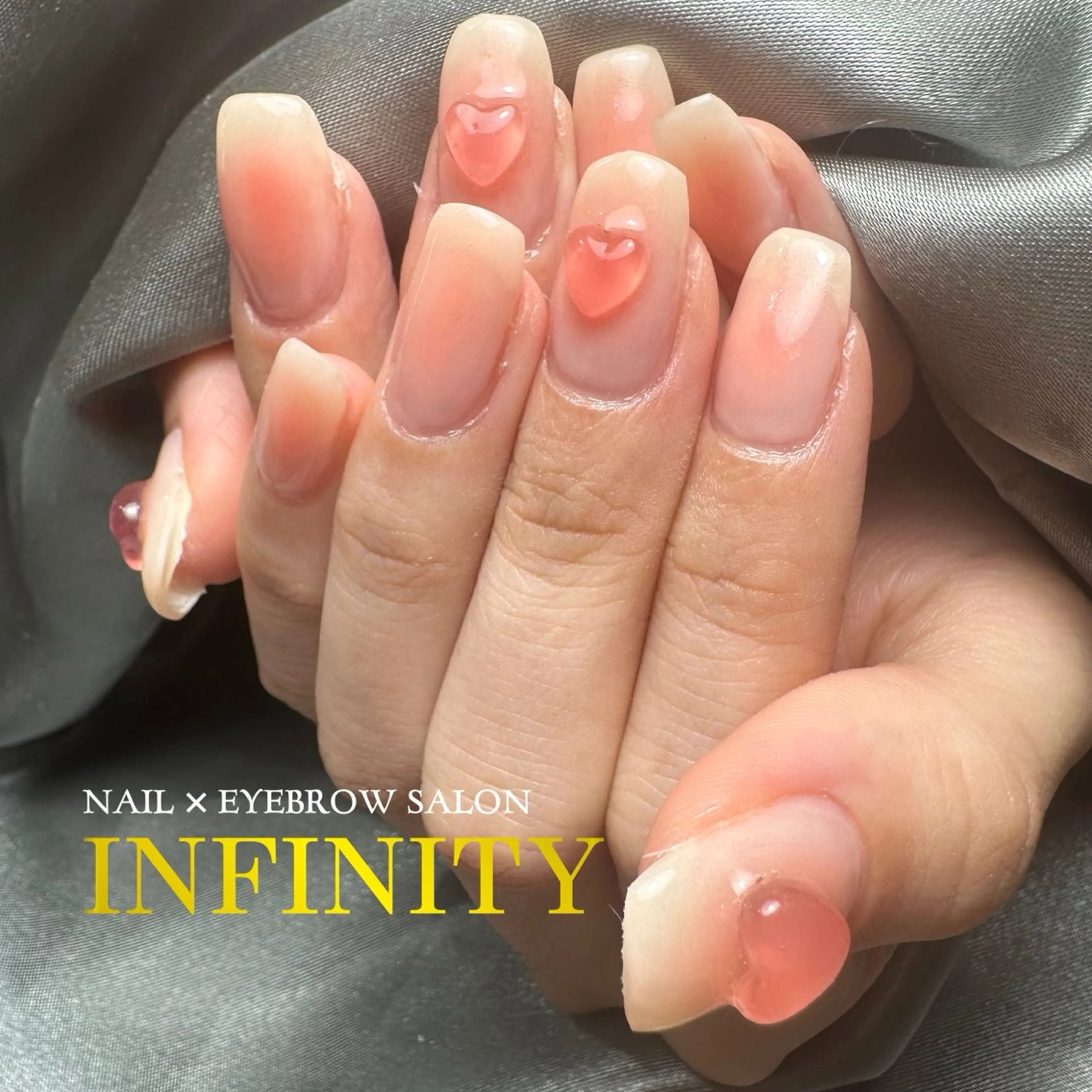 ネイル チークネイル ハート 韓国ネイル ワンホンネイル ハンドネイル INFINITY所属・INFINITY nailのネイルデザイン