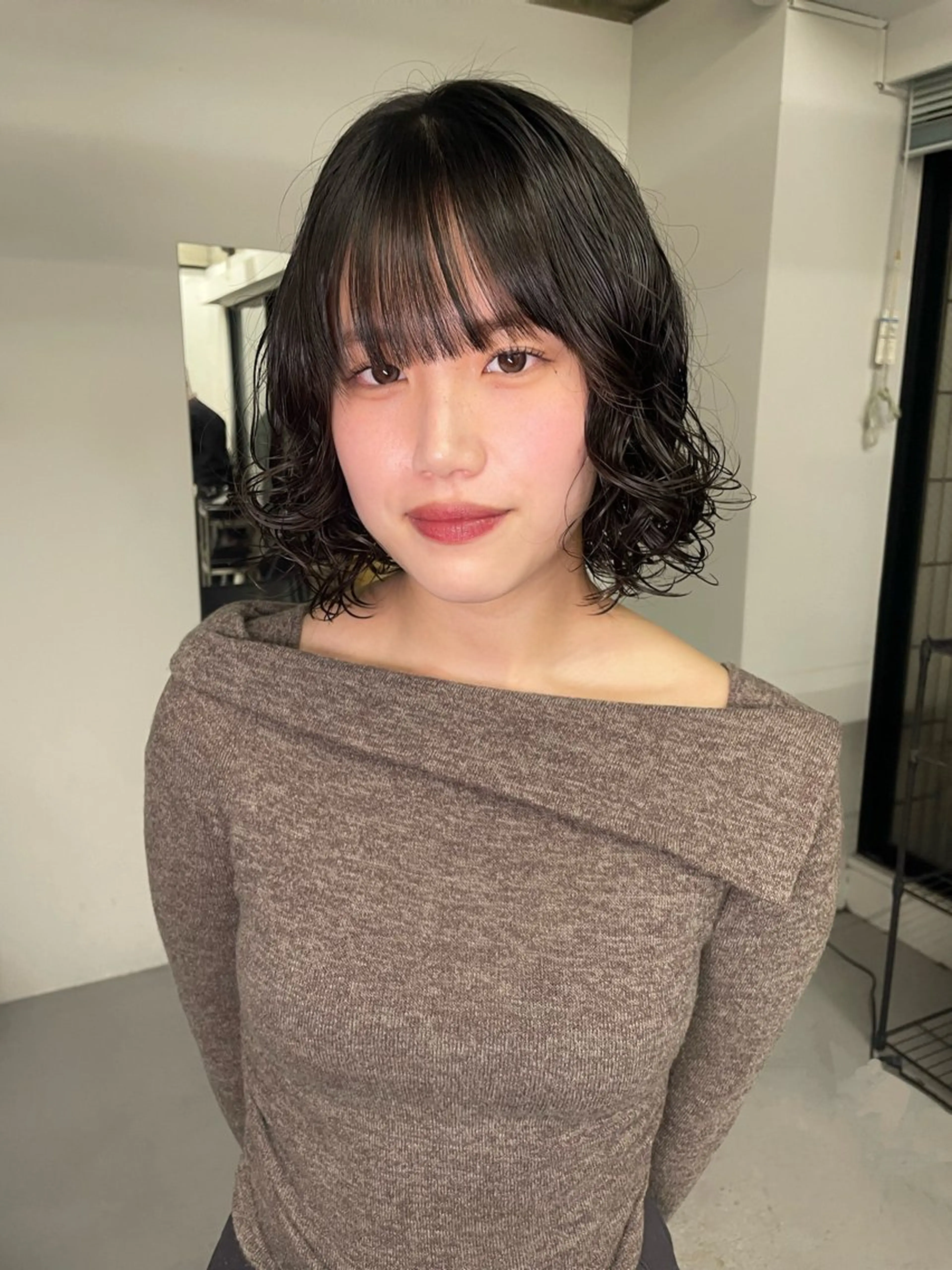 ミディアム パーマ パーマ カットモデル/ ハイトーン/ゆうあのヘアスタイル