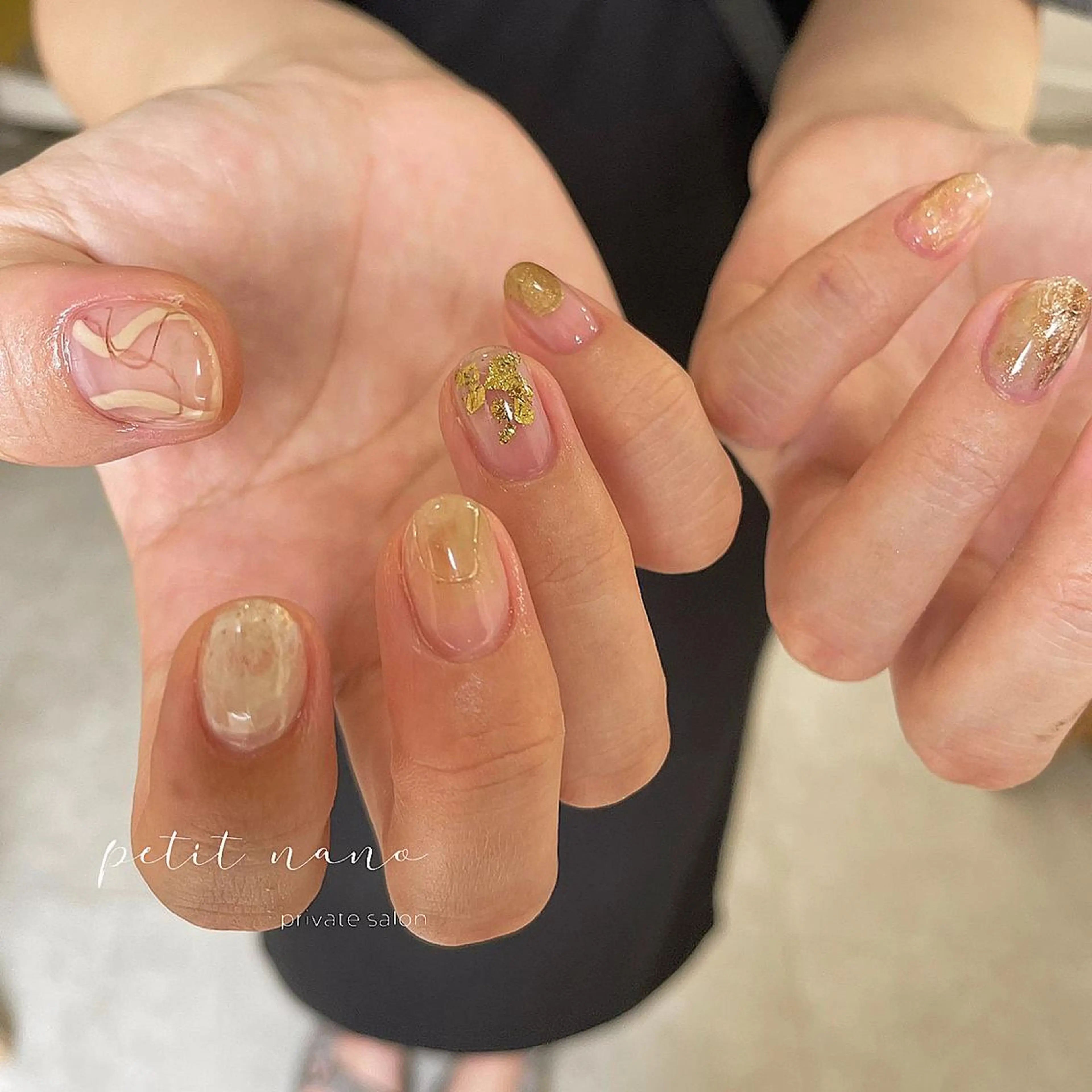 ネイル フットネイル ジェルネイル 韓国ネイル ニュアンスネイル パラジェル nail‪◯ petitnanoのネイルデザイン