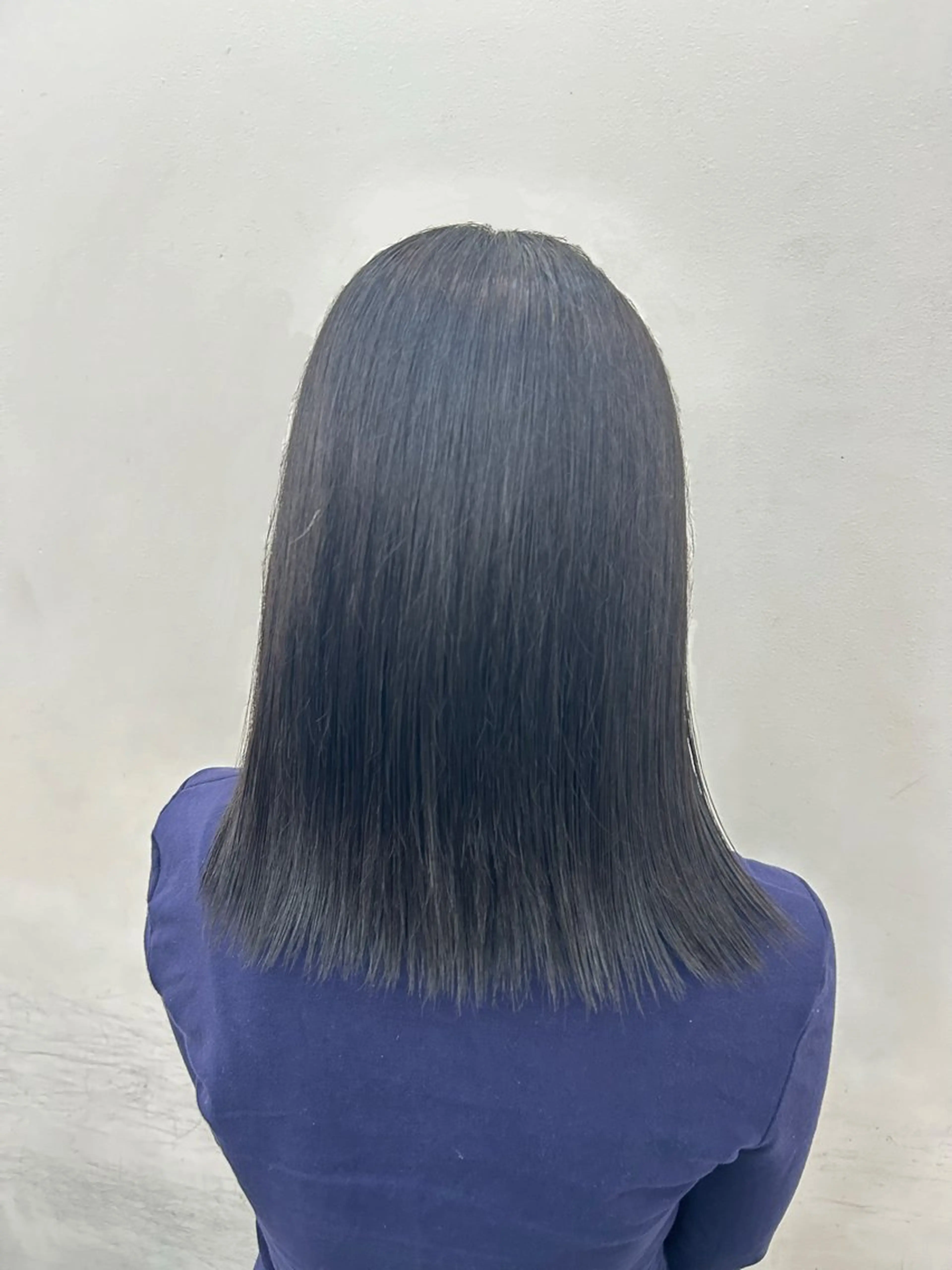 カラー 黒髪 ブルーカラー ヘアカラー ガーリー×韓国🎀 ⟡.·天野結良⟡.·のヘアスタイル