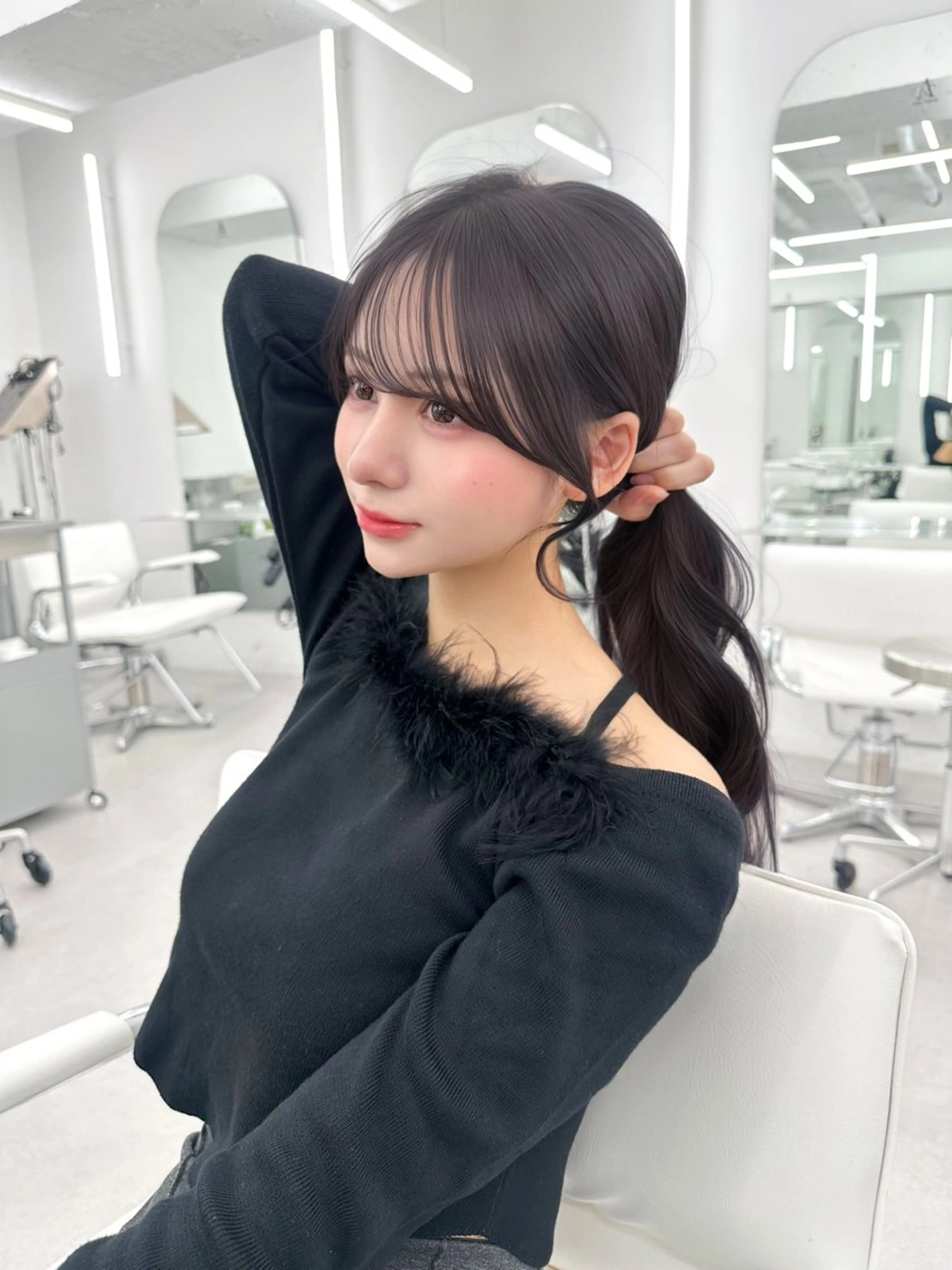 ミディアム カラー 顔周りカット カット ヘアカラー トリートメント 🇰🇷韓国風くびれ ヘア🇰🇷中村優大のヘアスタイル