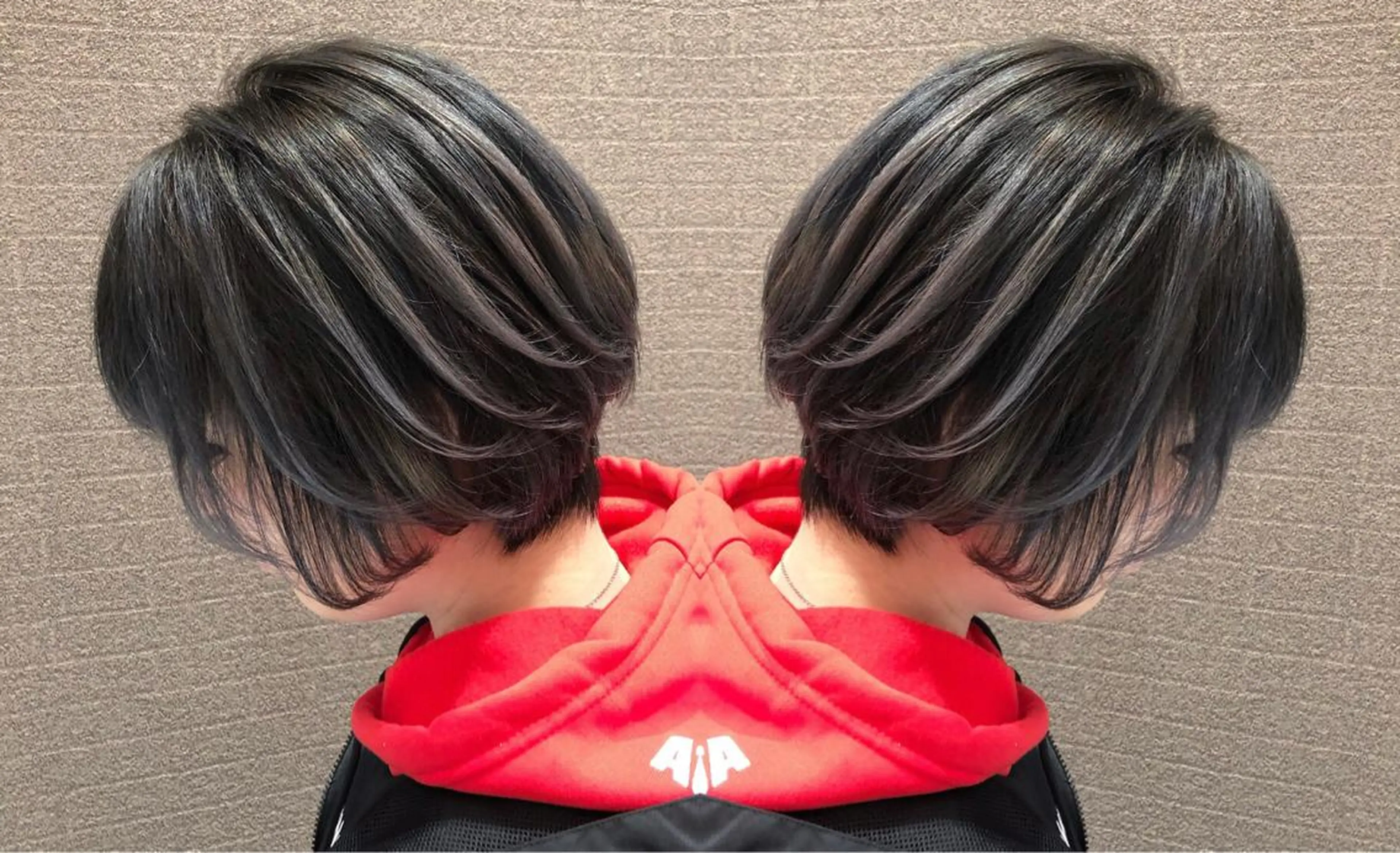 ショート カラー ヘアアレンジ バレイヤージュ デザインカラー グラデーションカラー ハイライトカラー ハイトーンカラー アンドウ ユウ/ レイヤーカット/韓国のヘアスタイル