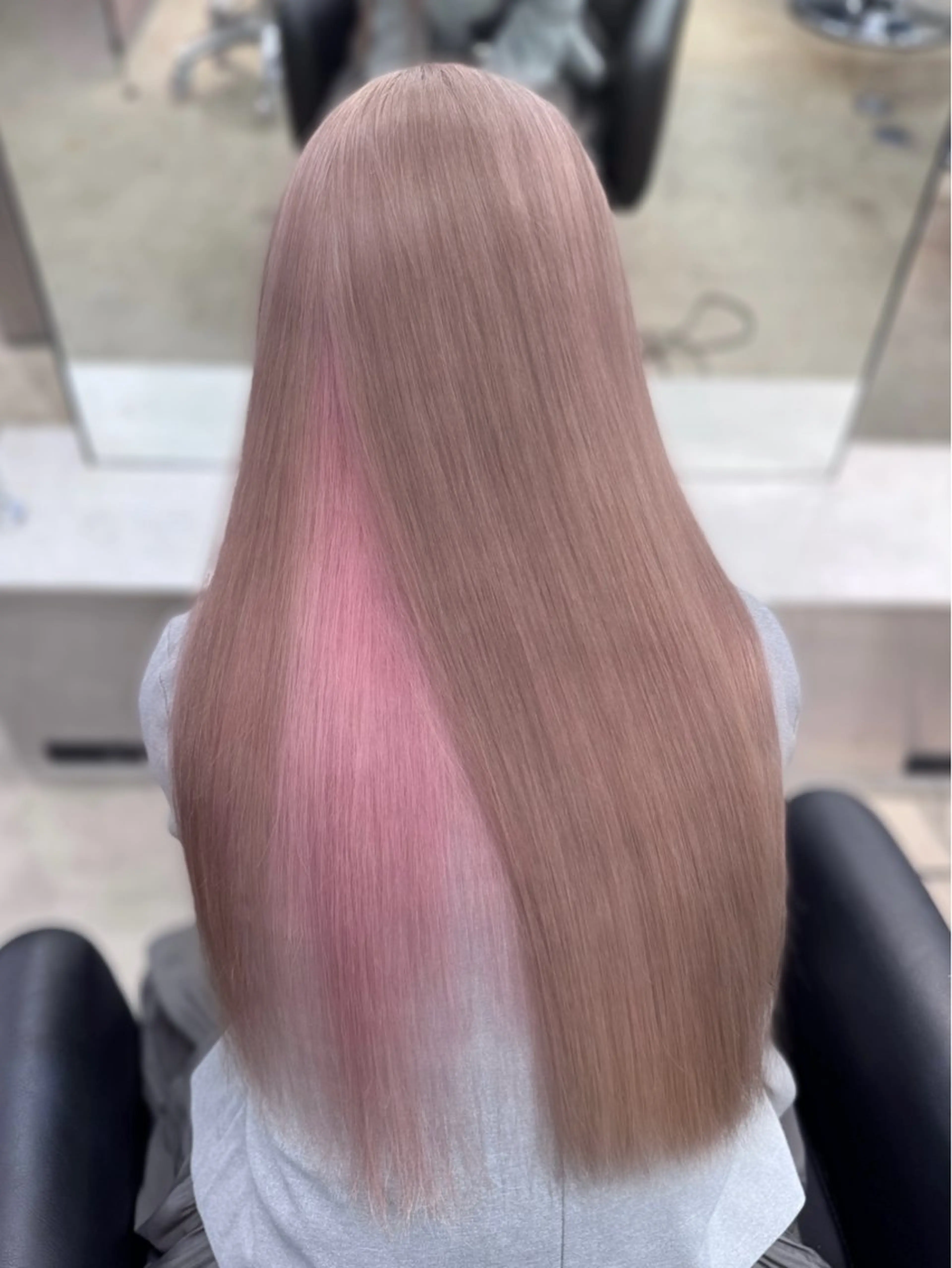 ロング カラー ピンクカラー ヘアカラー トリートメント 紬/enne/ブリー チ/ハイトーンのヘアスタイル