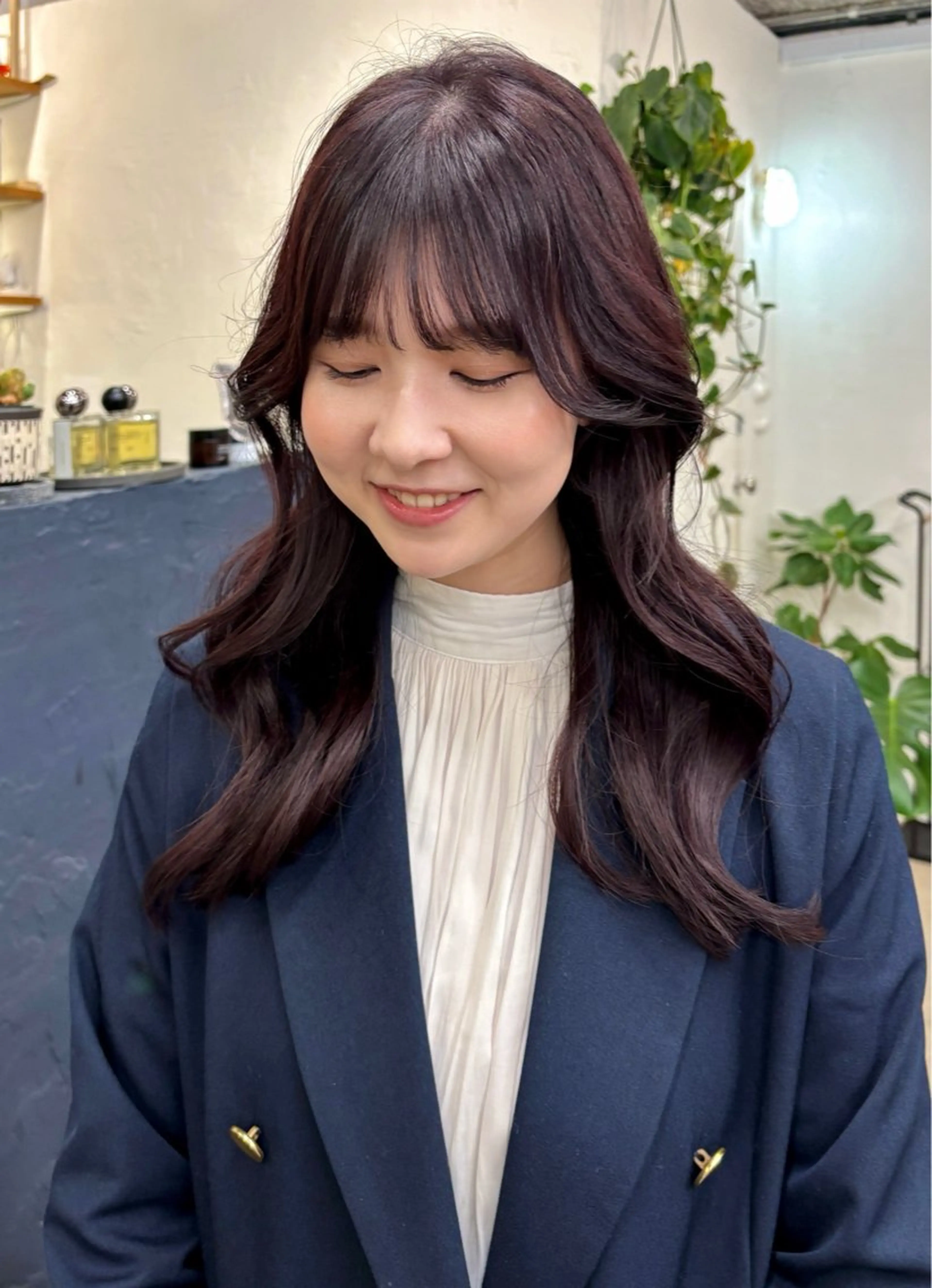 ロング カラー ブリーチ ブラウンカラー カシス 透明感カラー ラベンダーカラー 暖色カラー/天神/ ヘイマサクラのヘアスタイル