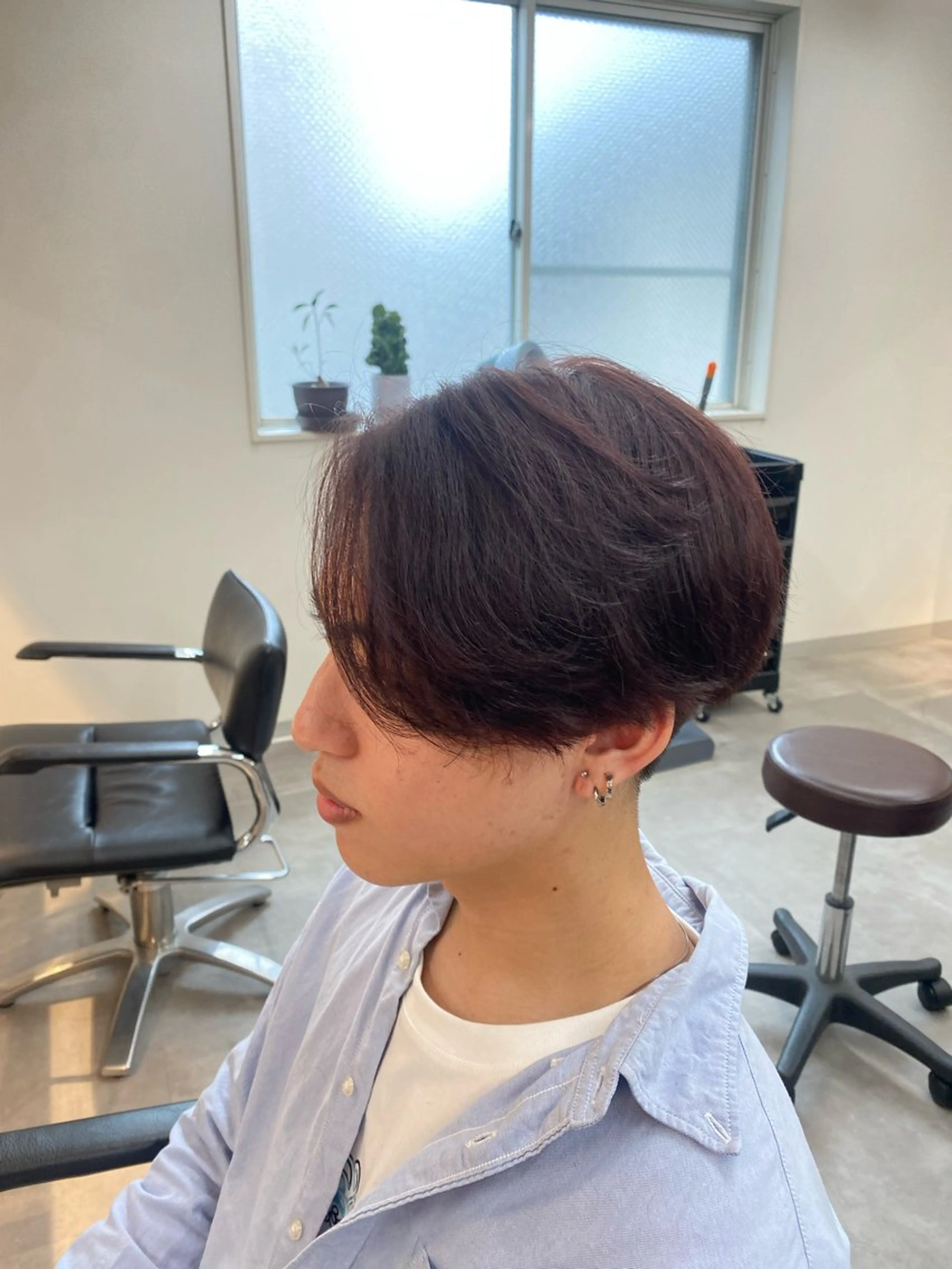 カラー メンズ メンズブリーチ ブリーチ ボルドーカラー ブリーチなしカラー レッドカラー カット ヘアカラー 韓国メンズヘア千葉駅 矯正パーマ/橋本のヘアスタイル