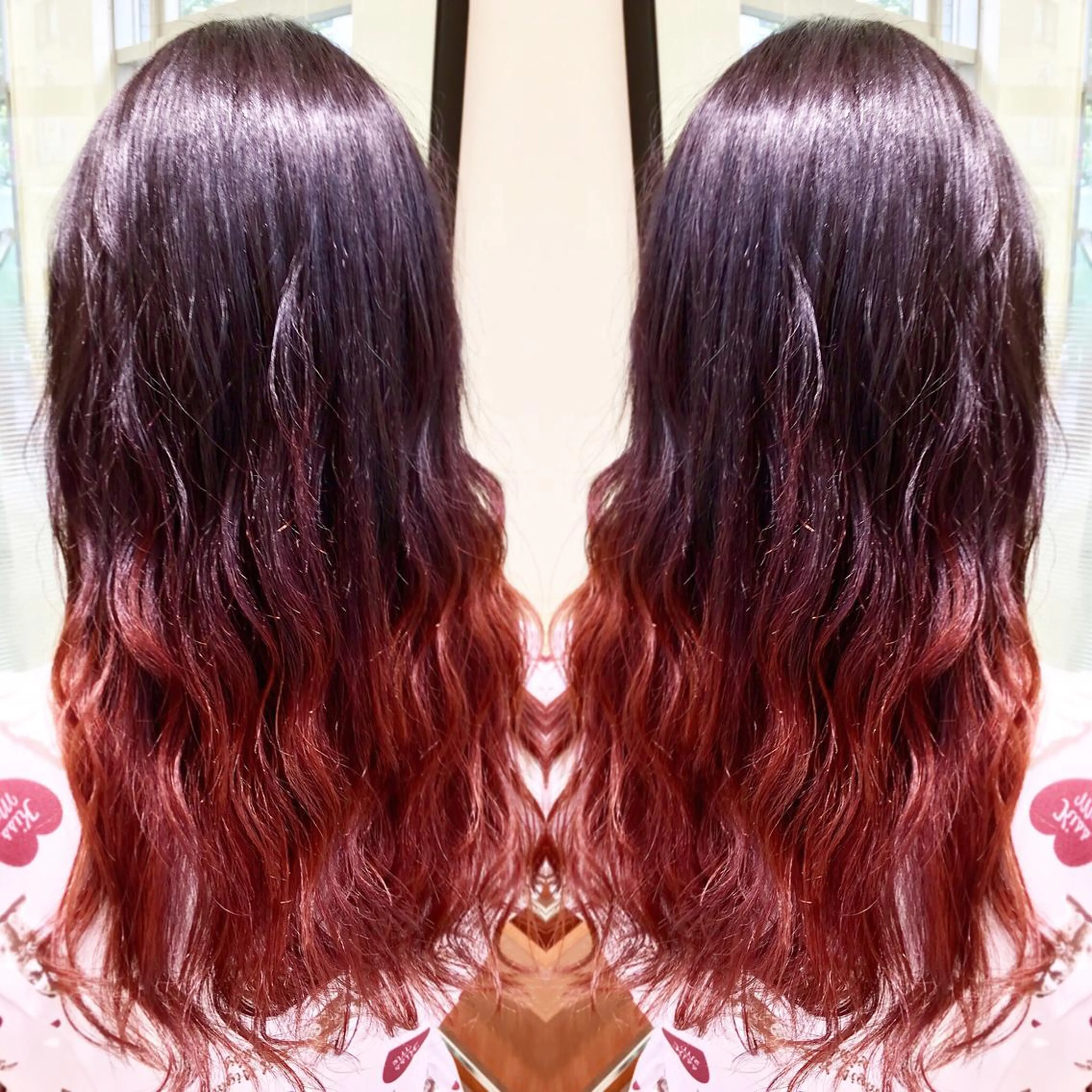 ロング カラー バレイヤージュ ラベンダーカラー ピンクカラー レイヤーカット カット ヘアカラー N° jillva ♦️川端裕司♦️のヘアスタイル